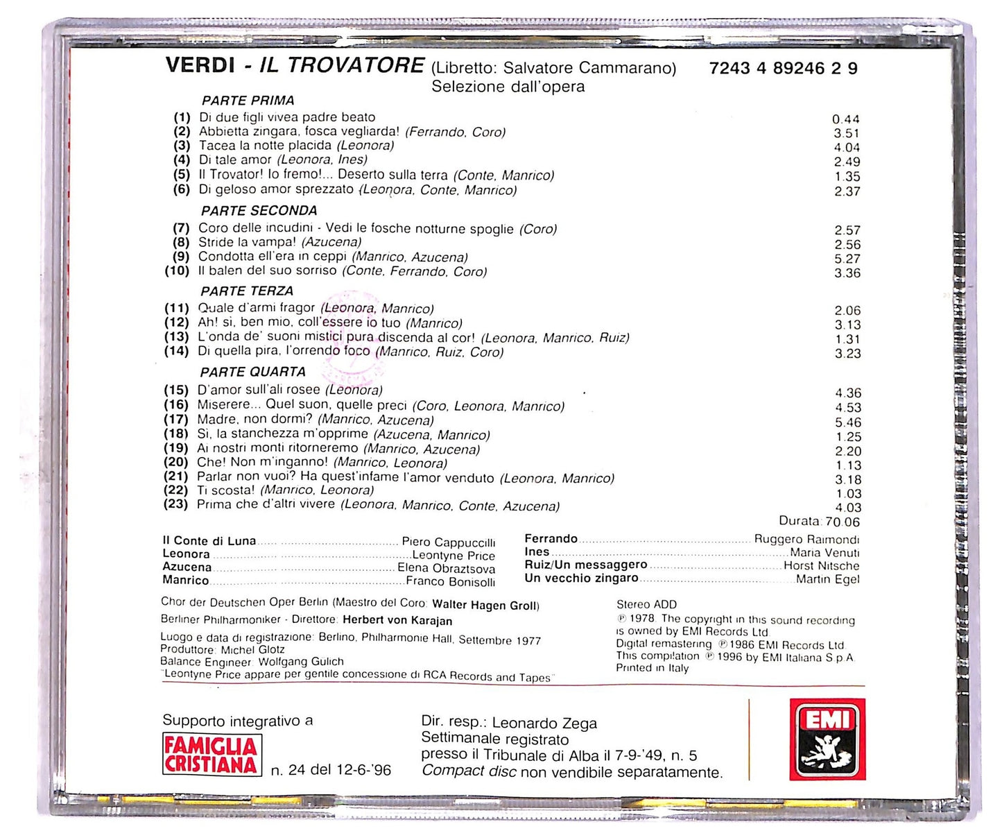 EBOND Verdi - Il Trovatore - Le Pagine Piu Belle - Karajan EDITORIA CD CD087837