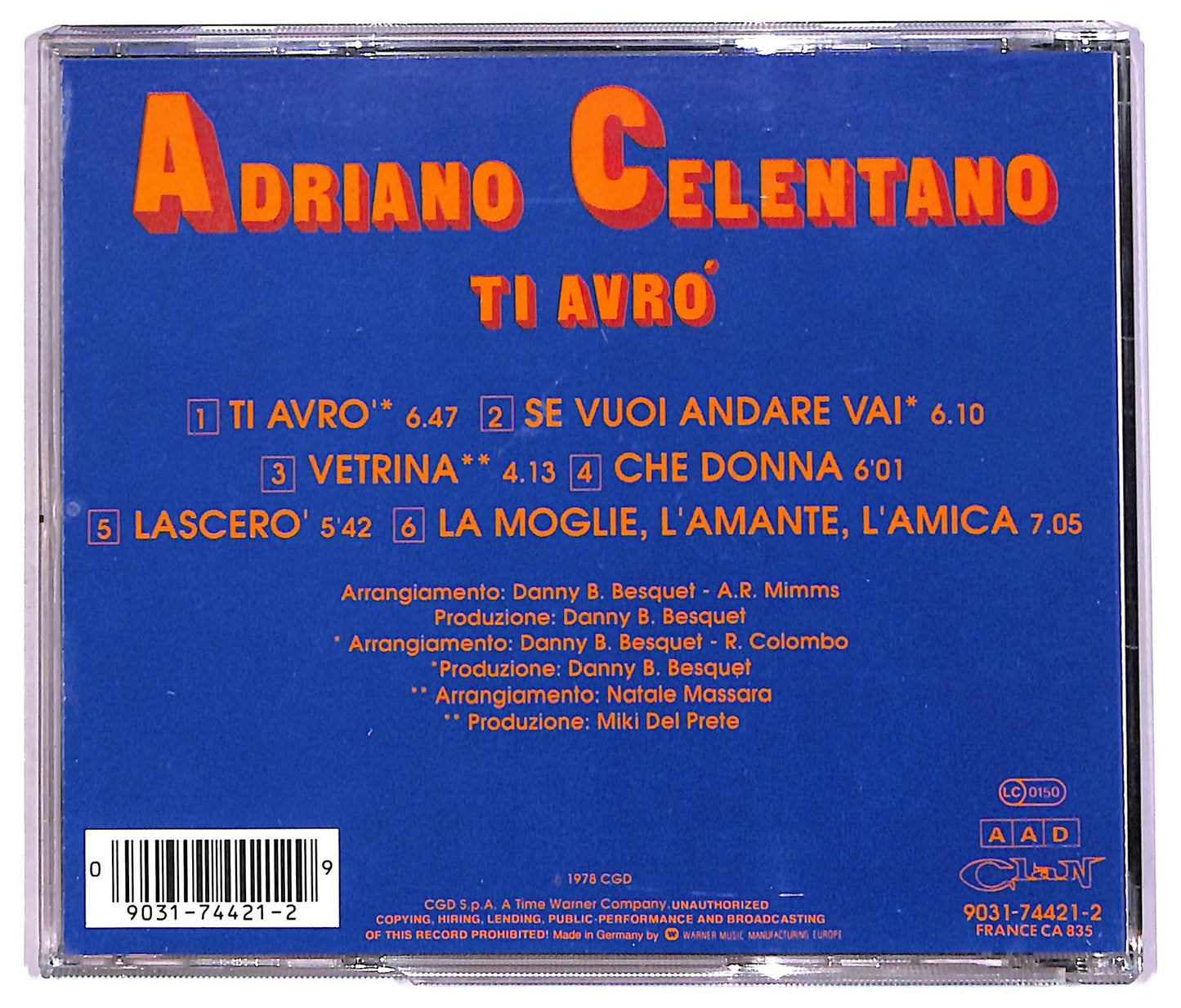 EBOND Adriano Celentano - Ti Avro CD CD087937