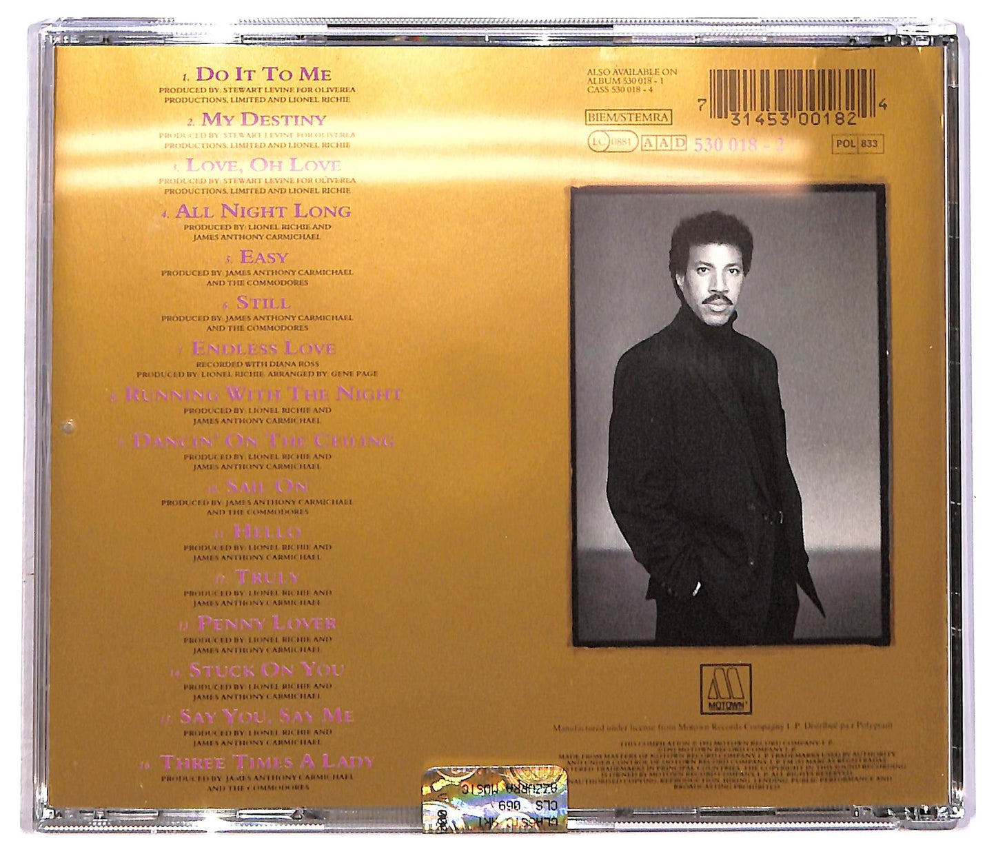 EBOND Lionel Richie - Back To Front CD CD089302