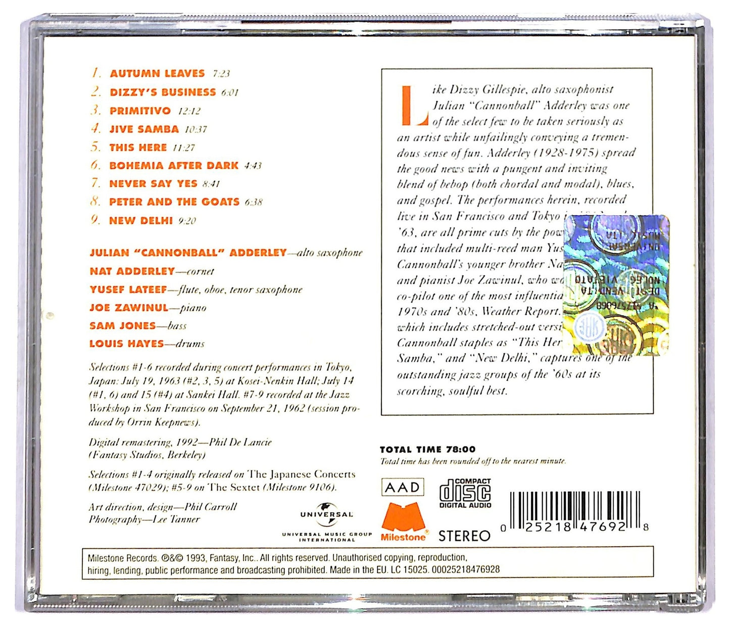 EBOND Cannonball Adderley Sextet - Dizzy's Business CD CD092056