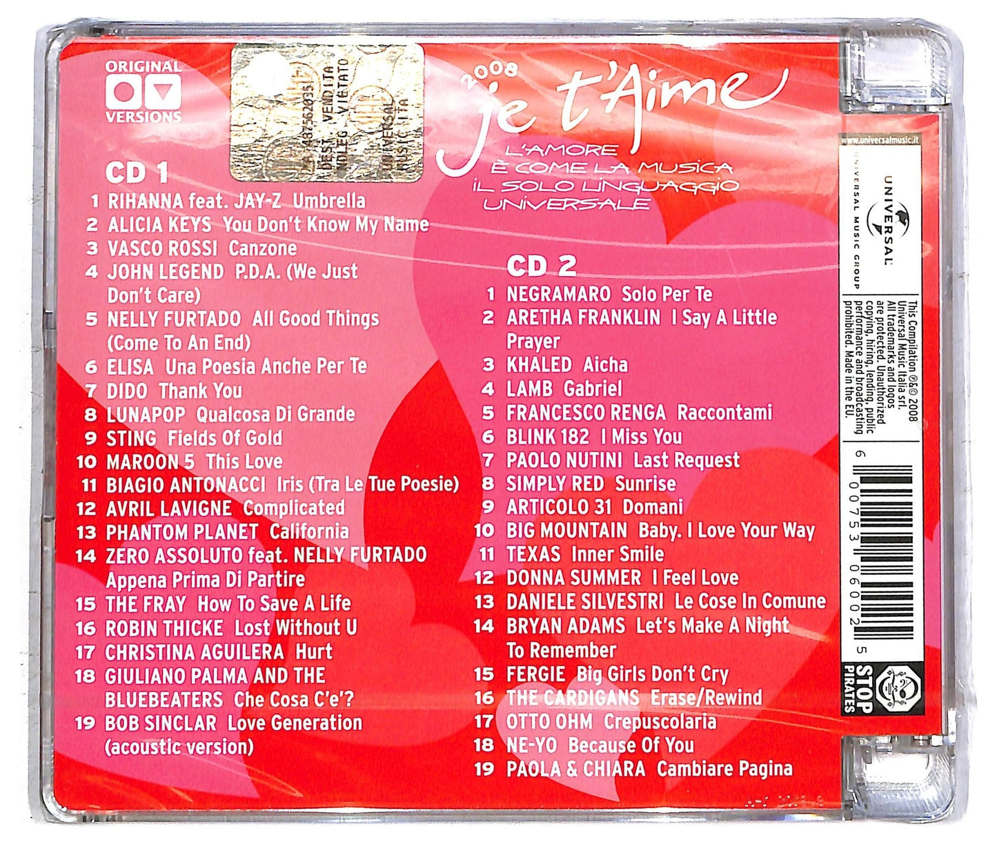 EBOND Various - Je T'aime 2008 CD CD094419