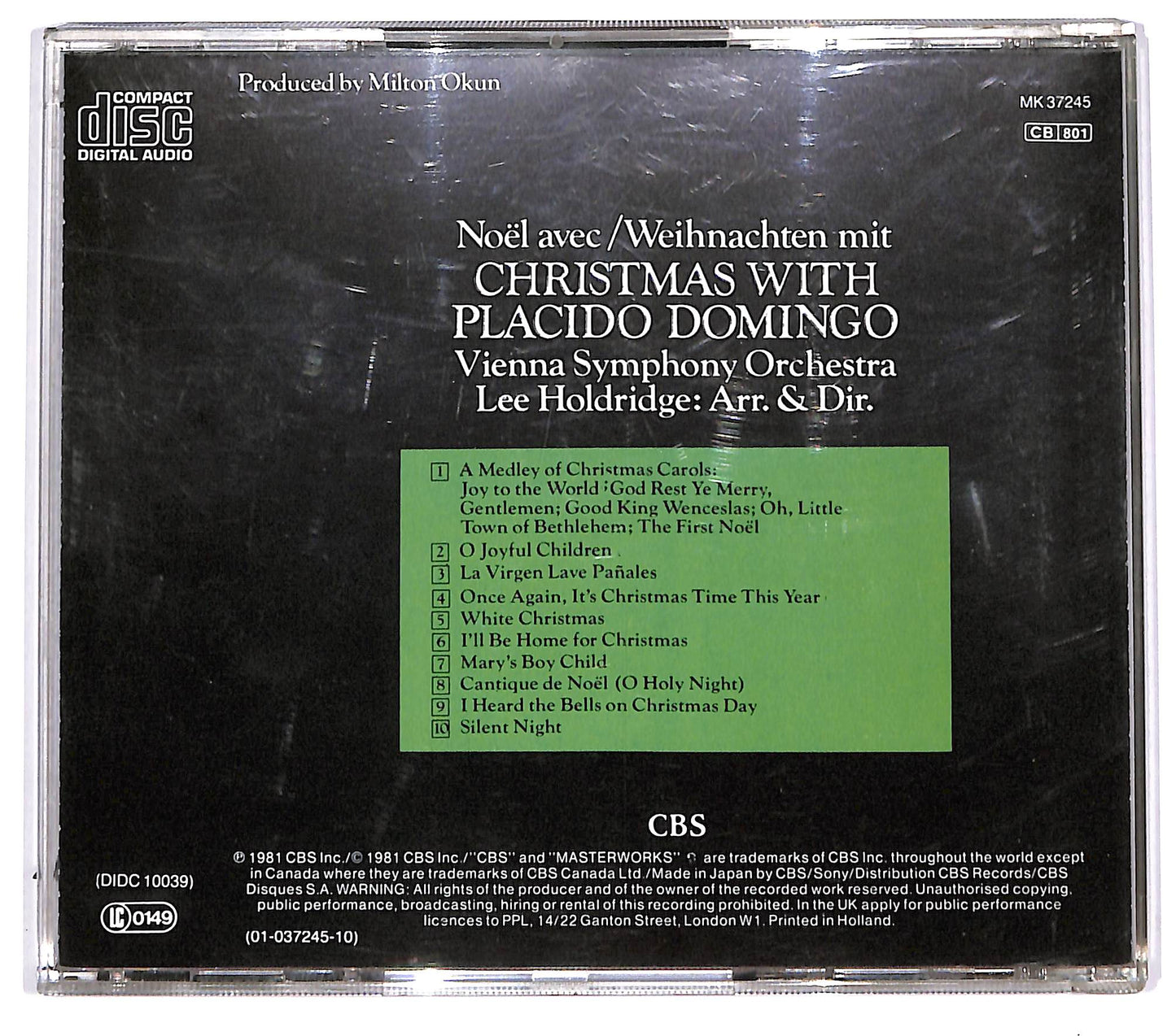 EBOND Placido Domingo - Christmas With Placido Domingo Editoriale CD CD094636