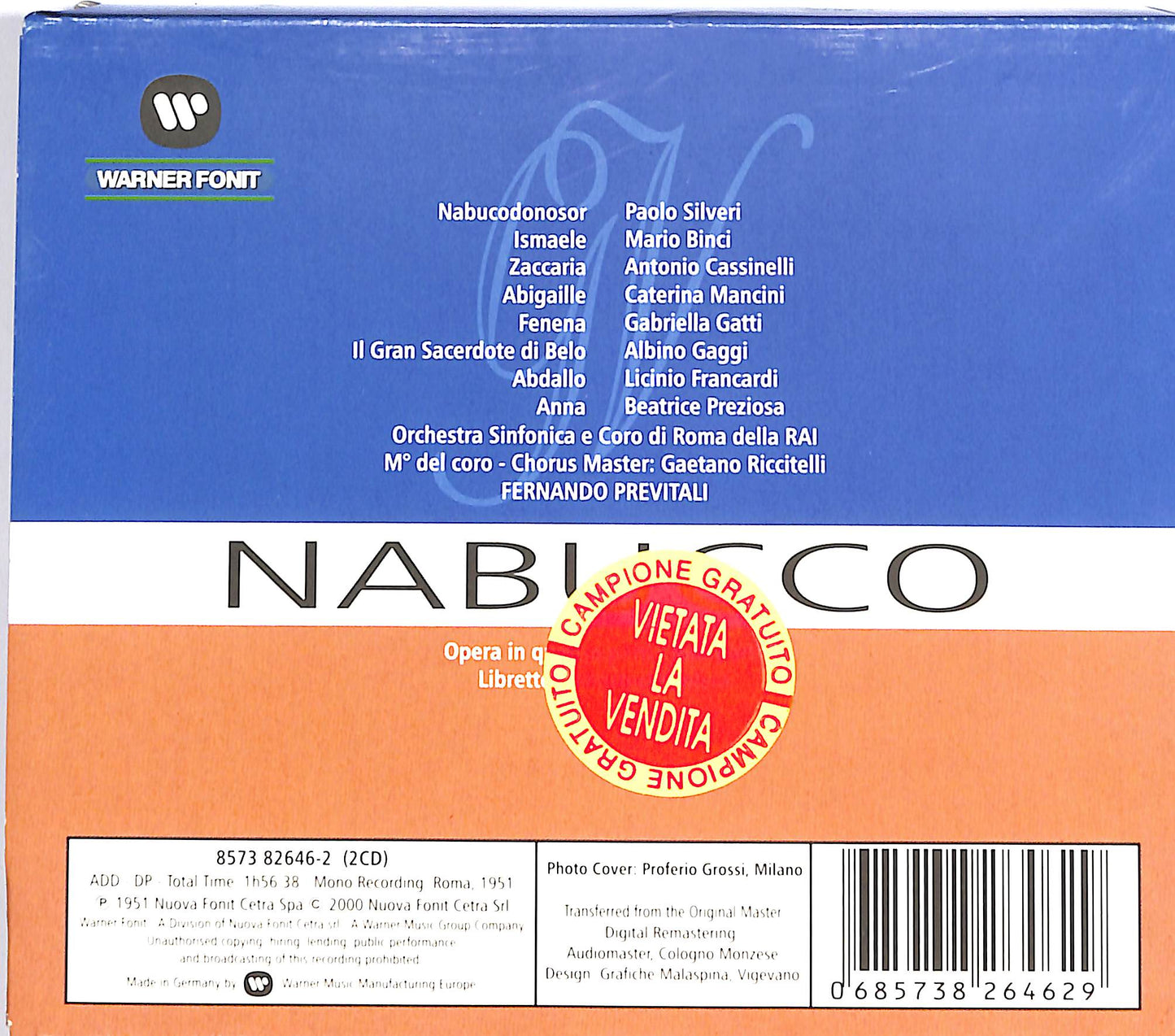 EBOND Giuseppe Verdi - Nabucco - Silveri - Mancini - Box 2CD CD094639