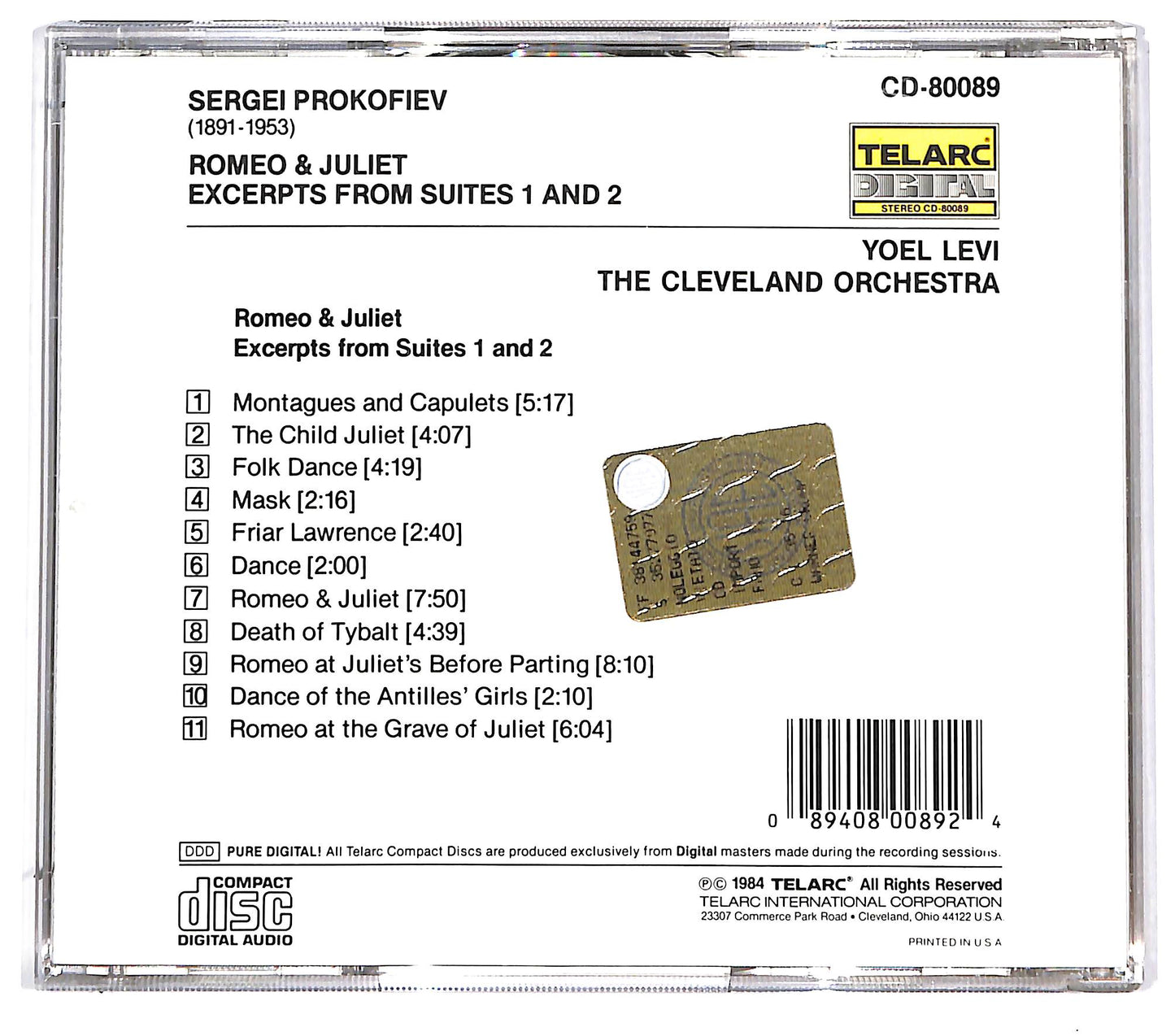EBOND Prokofiev - Romeo e Juliet CD CD094708