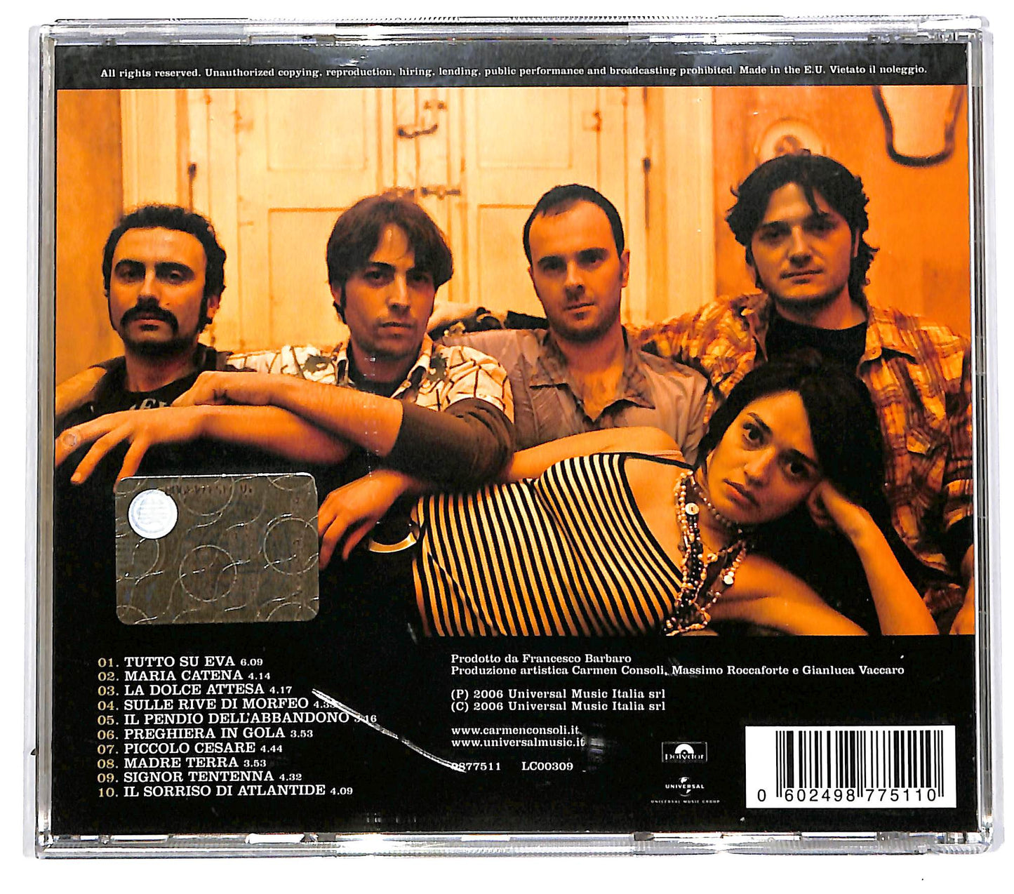 EBOND Carmen Consoli - Eva Contro Eva CD CD094745