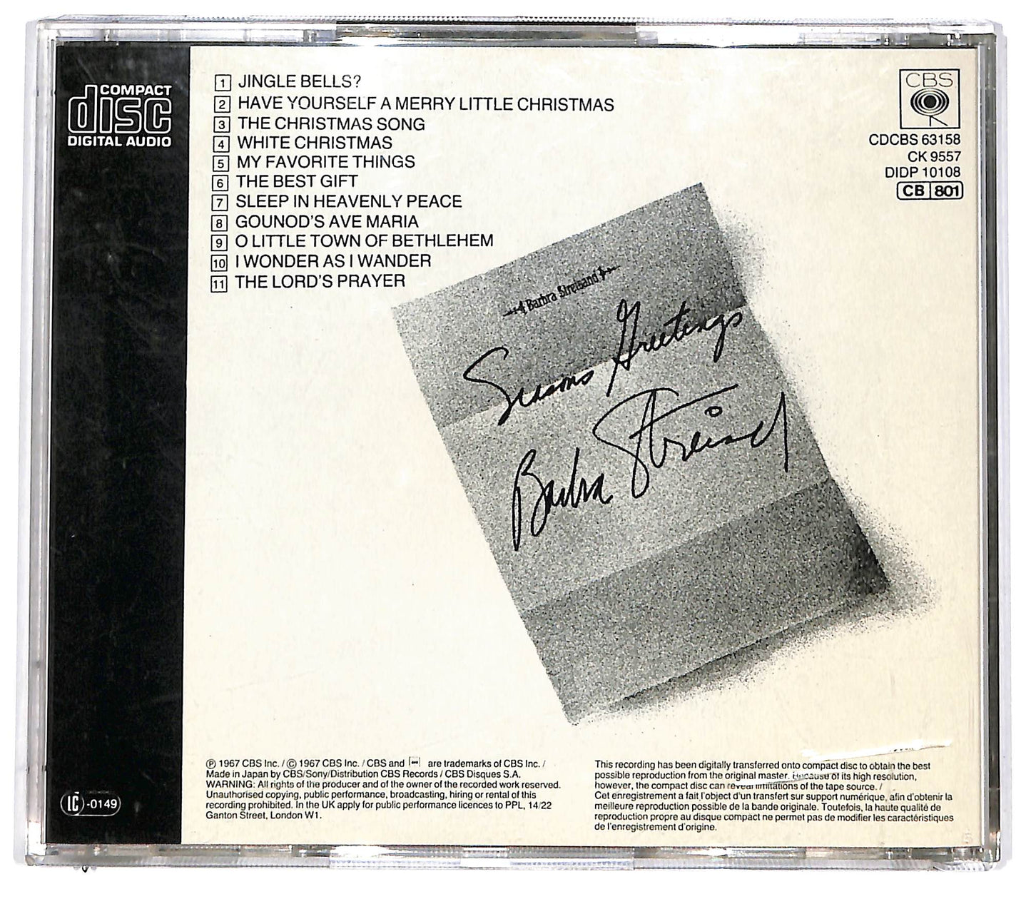 EBOND Barbra Streisand - A Christmas Album - Editoriale CD CD094753