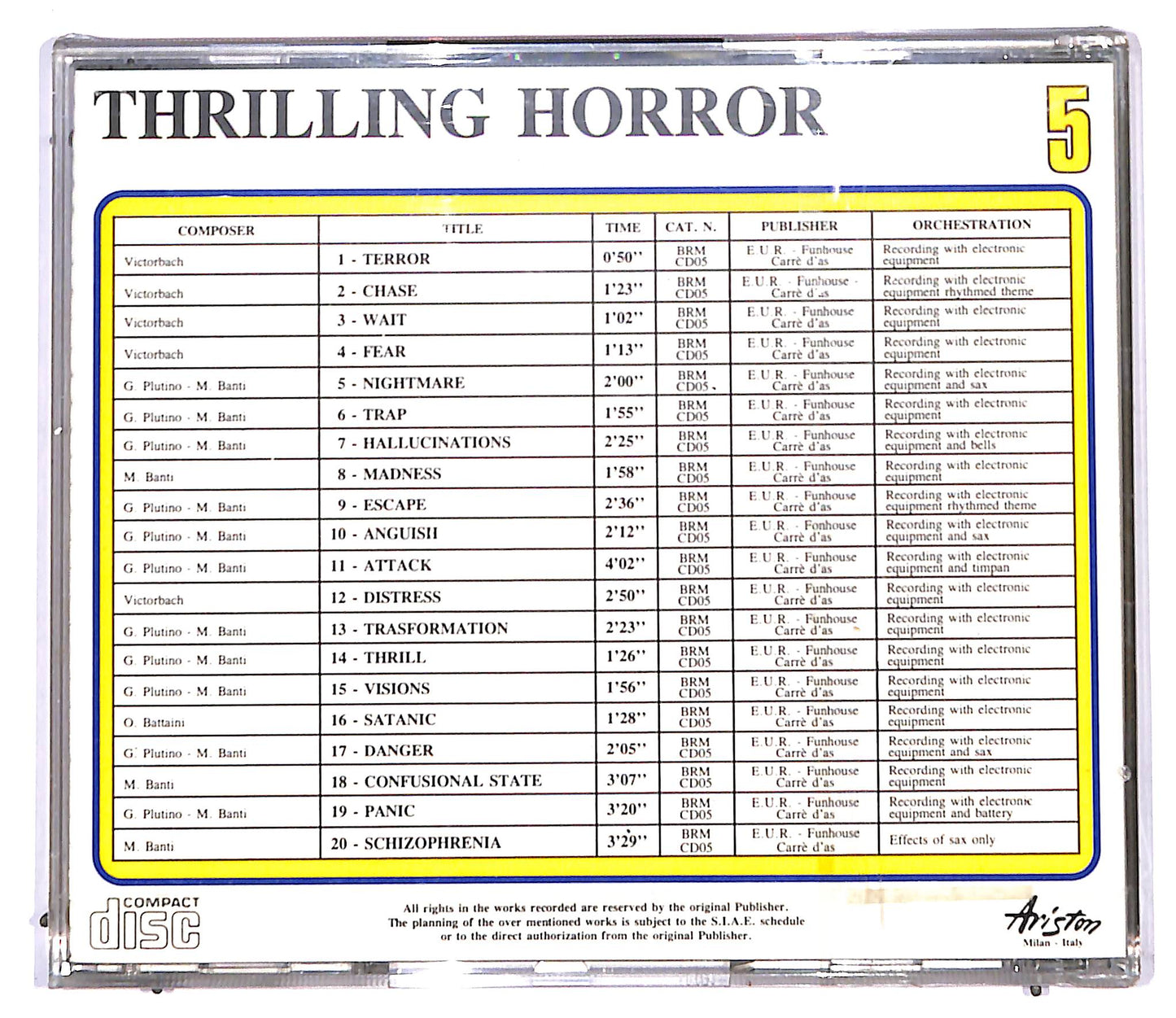 EBOND Unknown Artist - Thrilling Horror CD CD095008