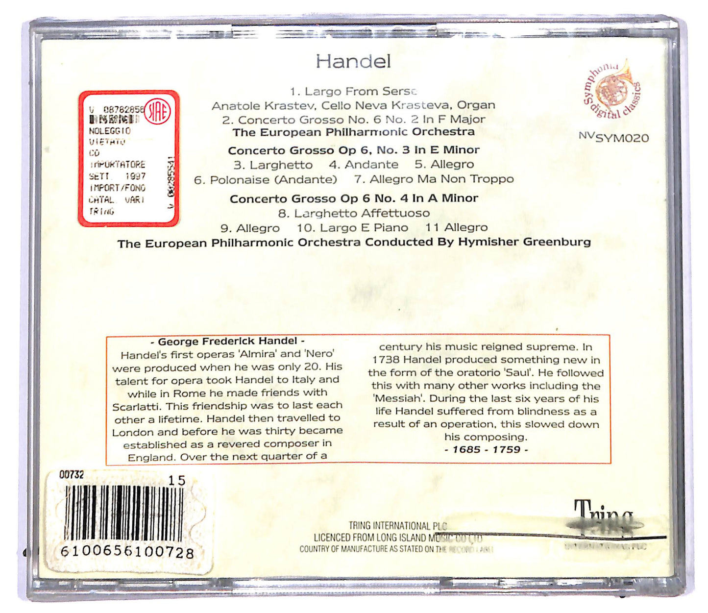 EBOND Handel - Largo From Serse CD CD095115