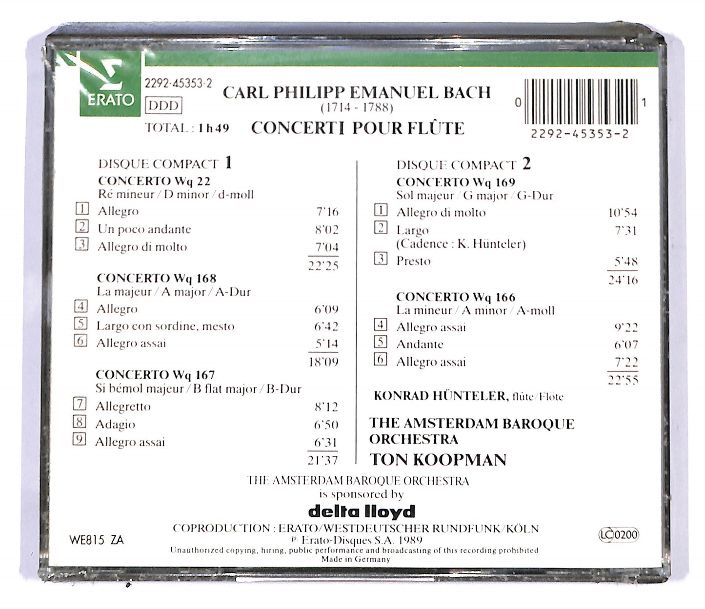 EBOND C.P.E. Bach - concerti pour Flute CD CD095147