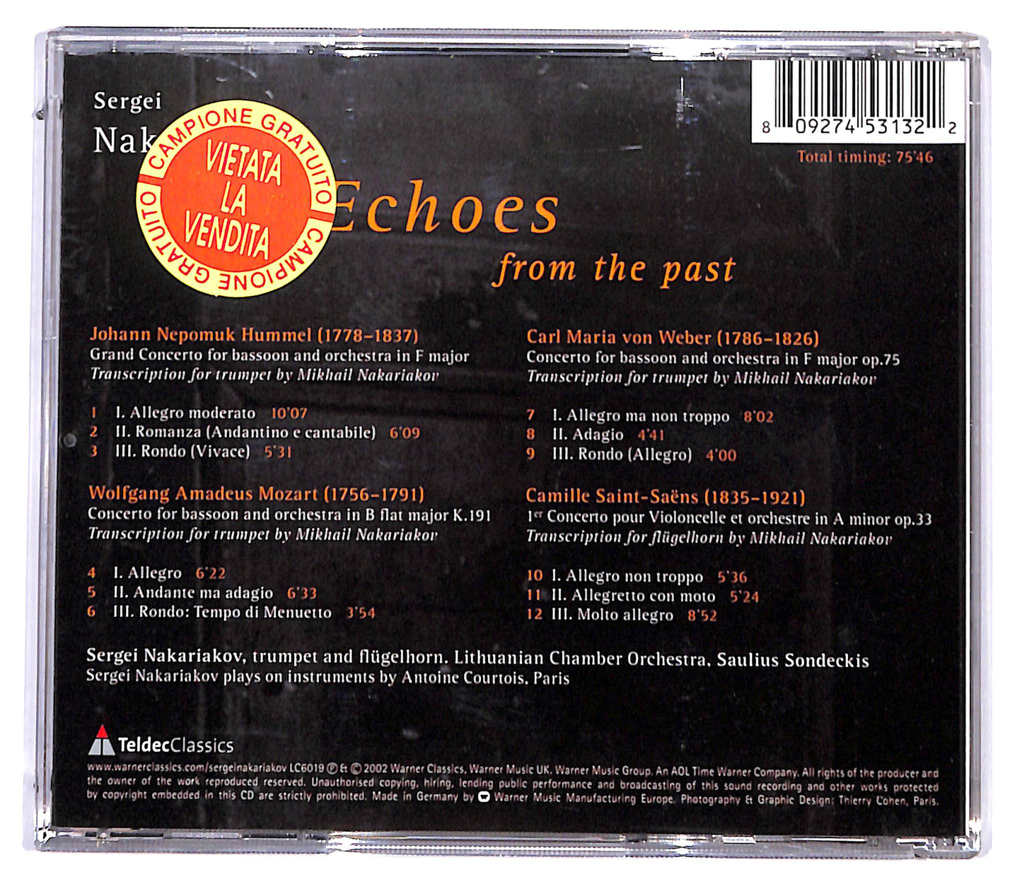 EBOND Echoes From The Past - Sergei Nakariakov CD CD095238