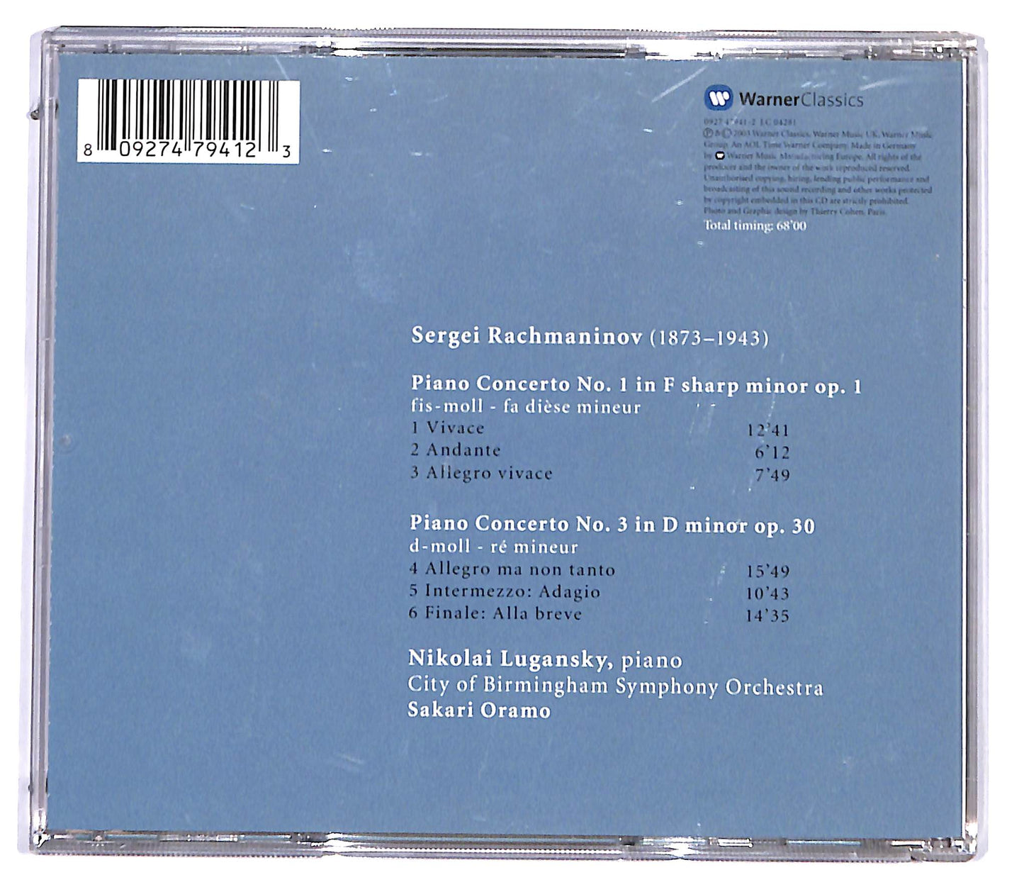 EBOND Rachmaninov Lugansky - Piano Concertos Nos 1 & 3 CD CD095239