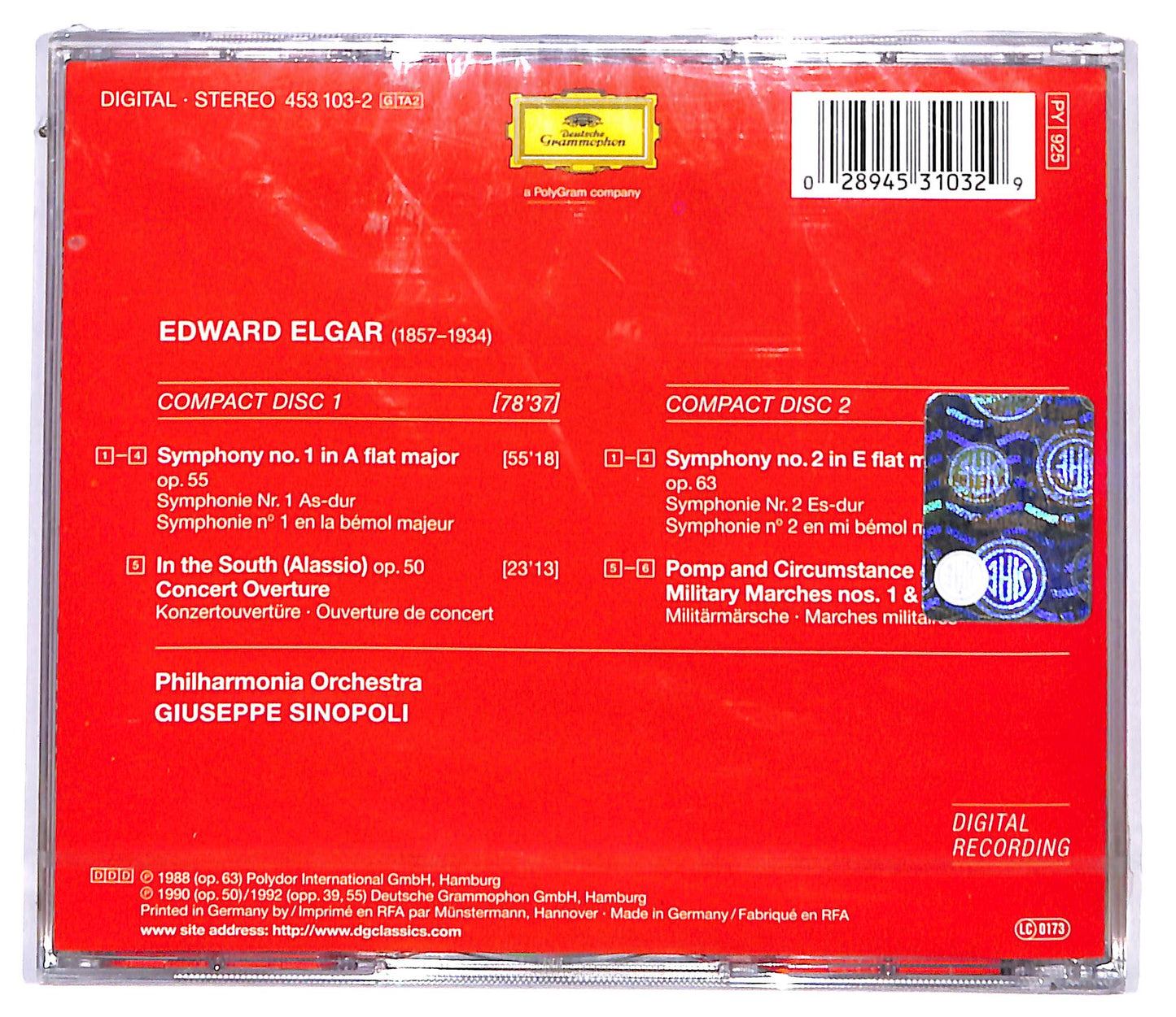 EBOND Elgar - Symphonies No 1 & 2 - Pomp & Circumstance CD CD095240
