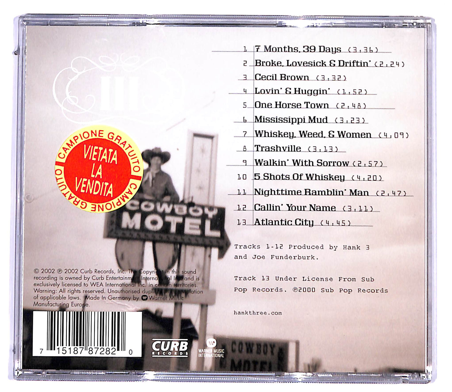 EBOND Hank III - Lovesick, Broke & Driftin' CD CD095357