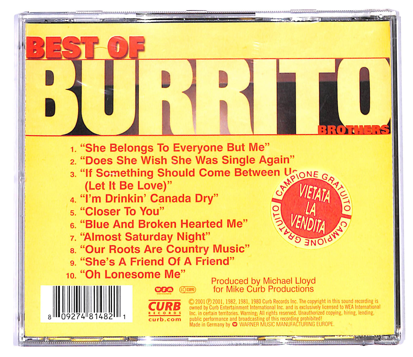 EBOND Burrito Brothers - Best Of Burrito Brothers CD CD095401