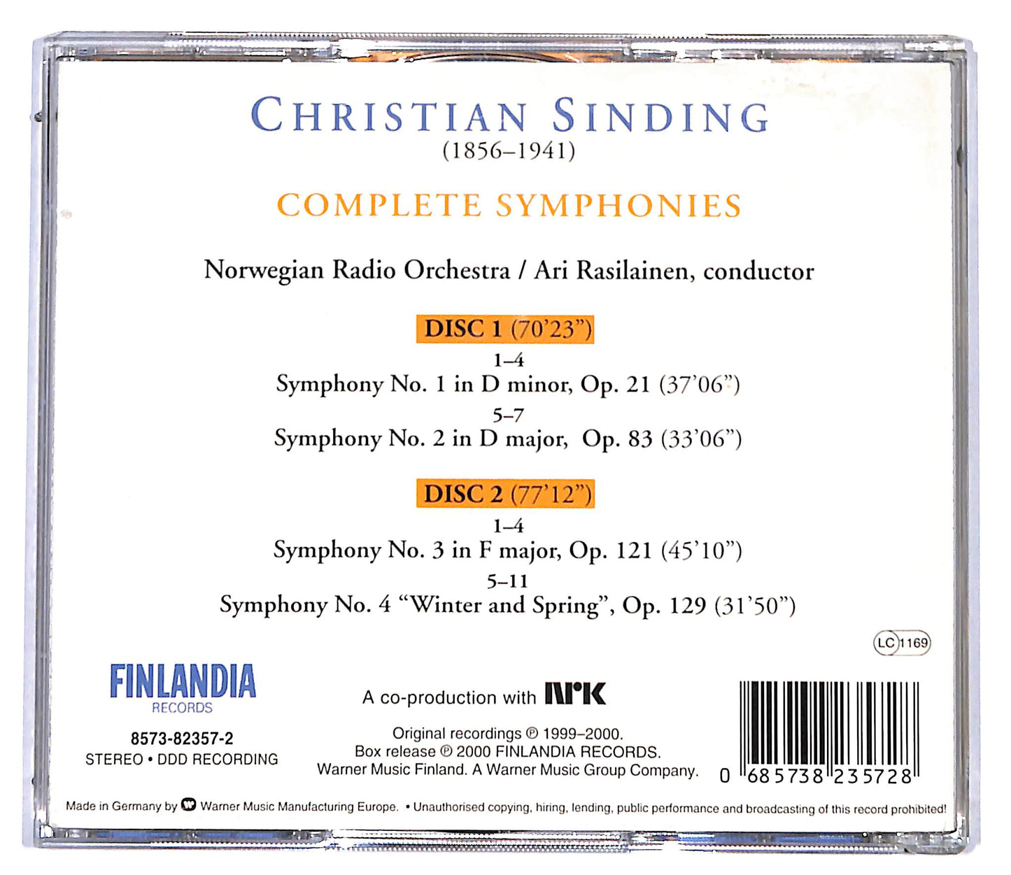EBOND Christian Sinding - A Complete Symphonies (2CD) CD095565