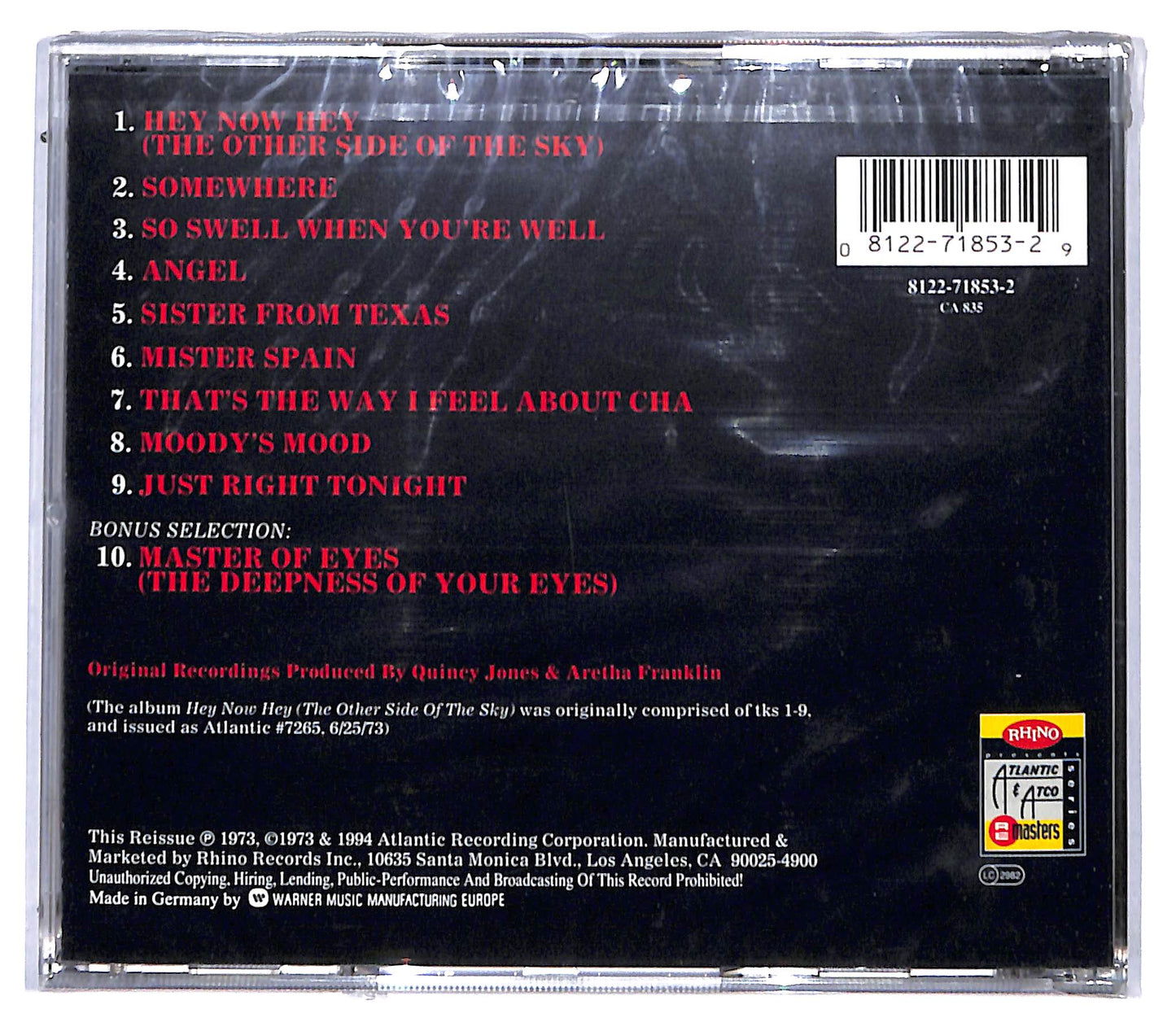 EBOND Aretha Franklin - Hey Now Hey (The Other Side Of The Sky) CD CD095729
