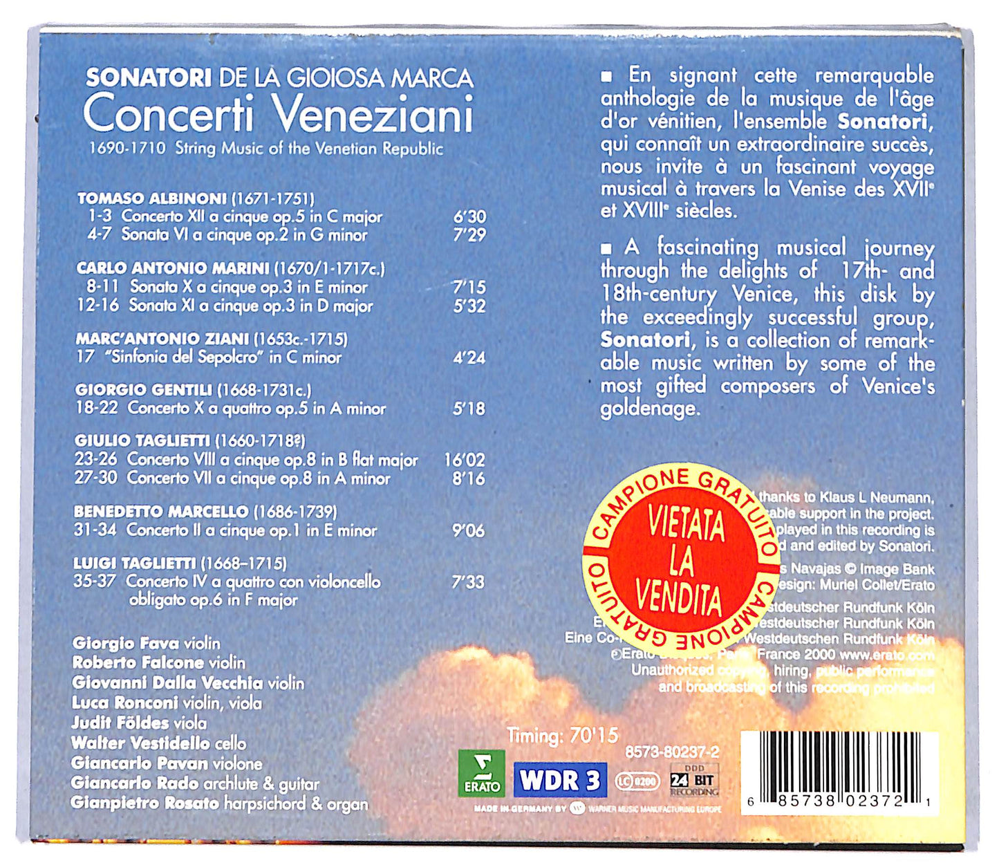 EBOND Sonatori De La Gioiosa Marca - Concerti Veneziani CD CD095950