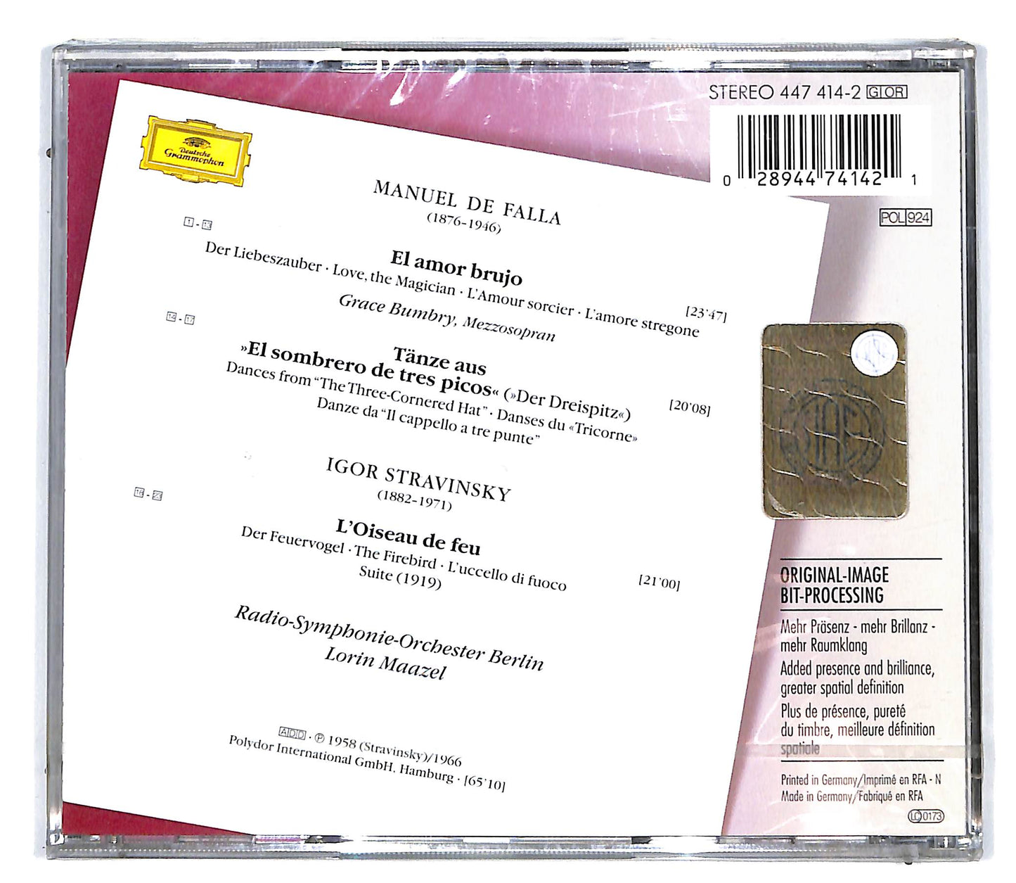 EBOND Stravinsky - The Firebird - Suite Falla - El Amor Brujo CD CD096422