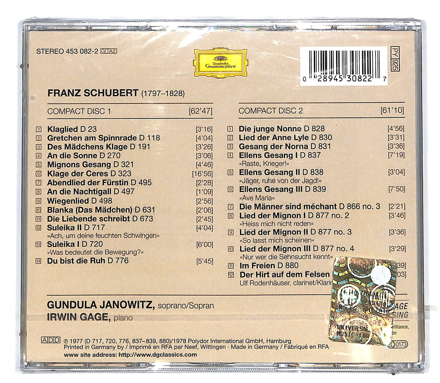 EBOND Schubert - Lieder (2cd) CD096423