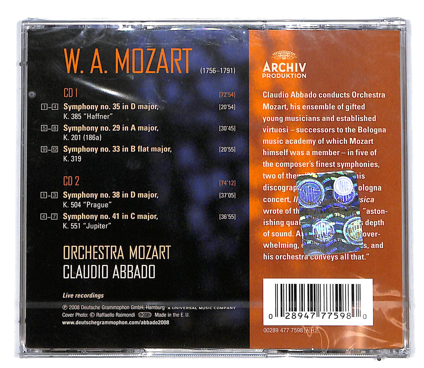 EBOND Mozart - Symphonies Nos 29 33 35 38 41 (2cd) CD096424