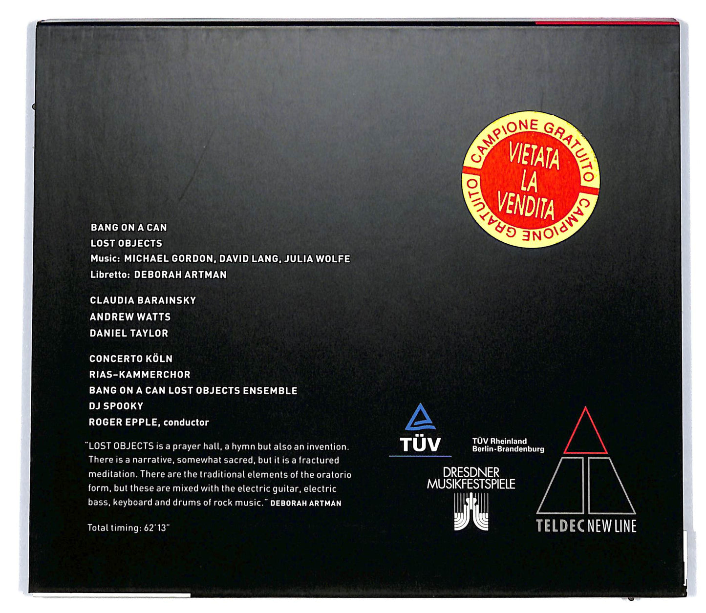 EBOND Bang On A Can - Lost Objects CD CD096425