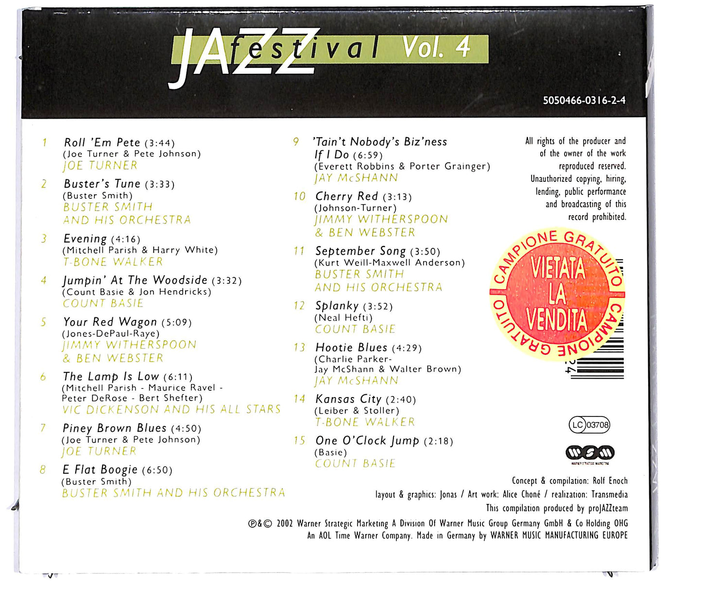 EBOND Various - Jazz Festival Vol. 4 - kansas city jazz CD CD096629