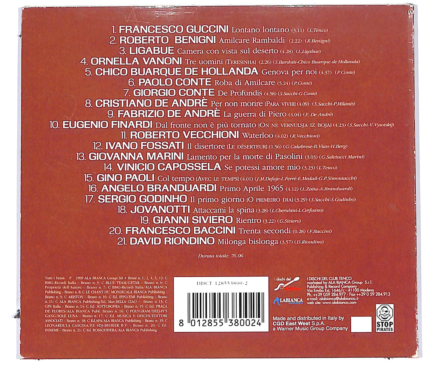 EBOND Various - Roba Di Amilcare (Eseguite Al Club Tenco) CD CD096640