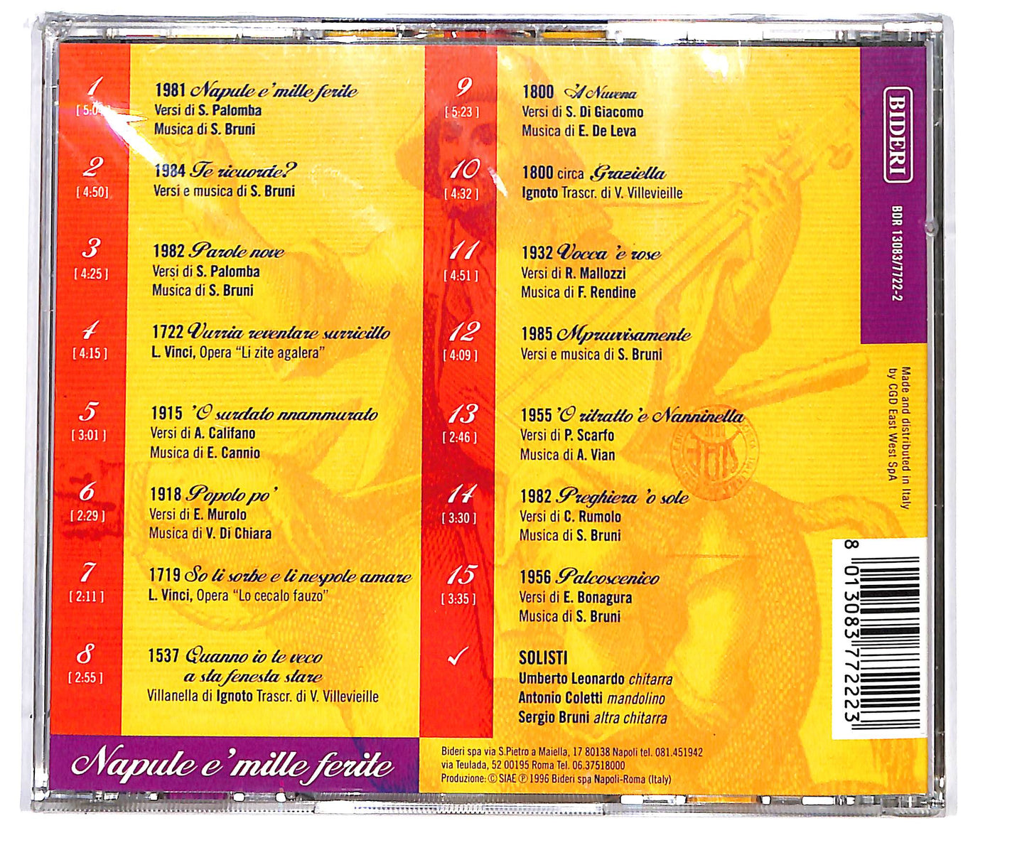 EBOND Sergio Bruni - Napule e mille ferite CD CD096657