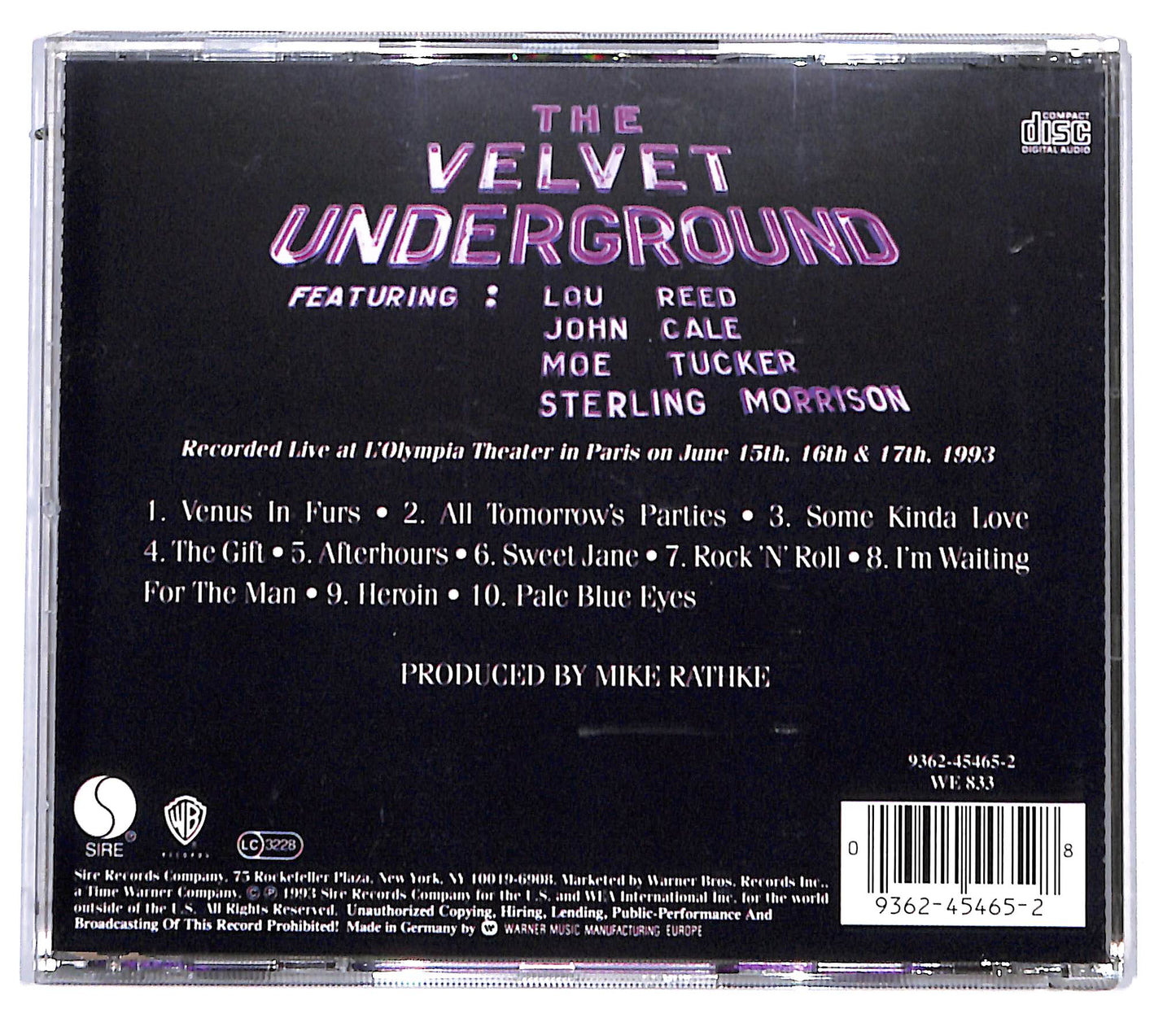EBOND The Velvet Underground - Live MCMXCIII CD CD096808