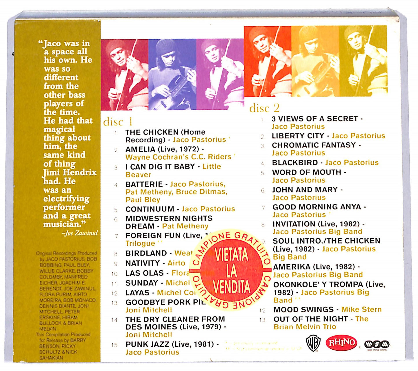 EBOND Jaco Pastorius - Punk Jazz - The Jaco Pastorius Anthology CD CD096913