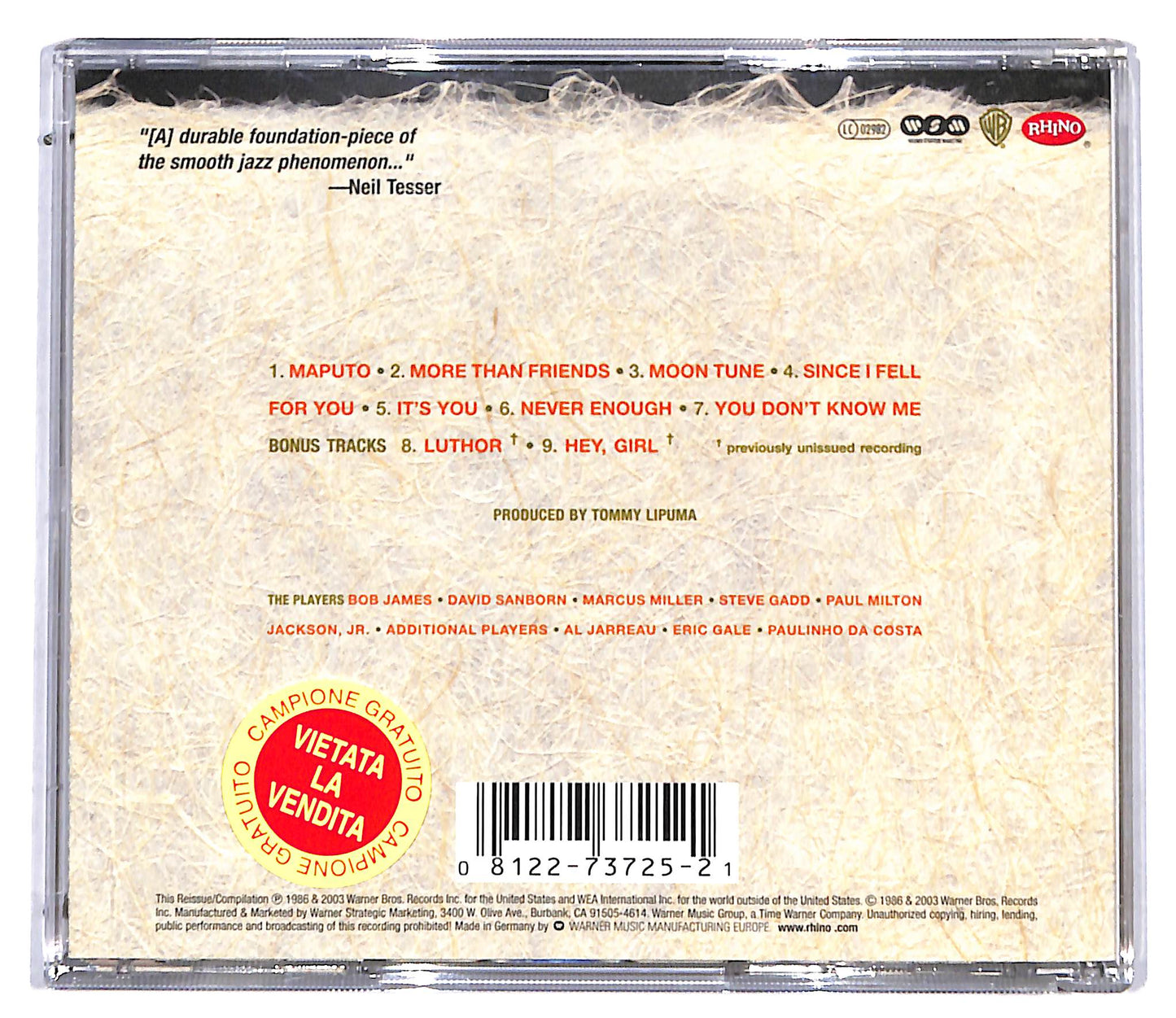 EBOND Bob James & David Sanborn - Double Vision CD CD097026