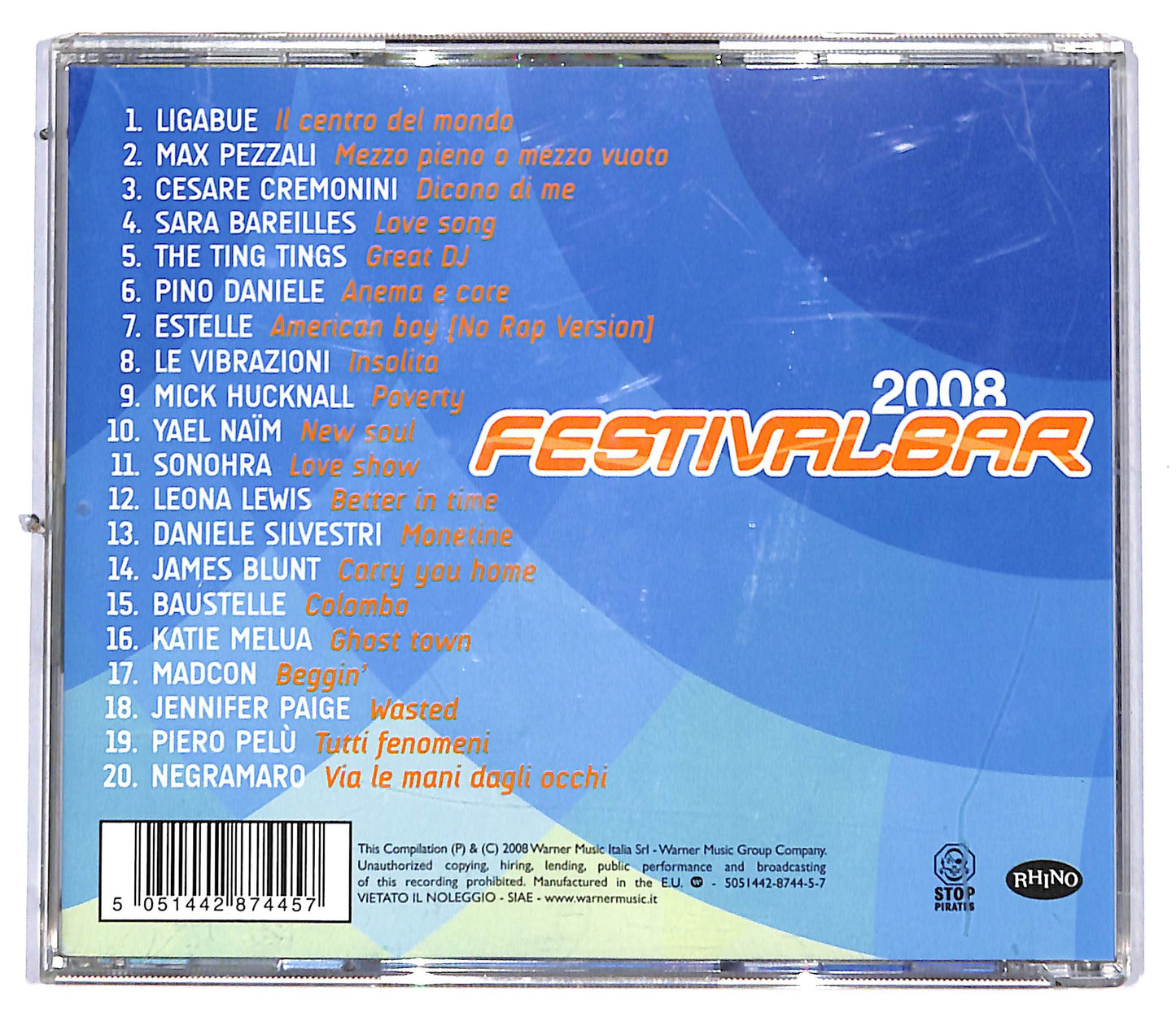 EBOND Various - Festivalbar 2008 - Compilation Blu CD CD097052