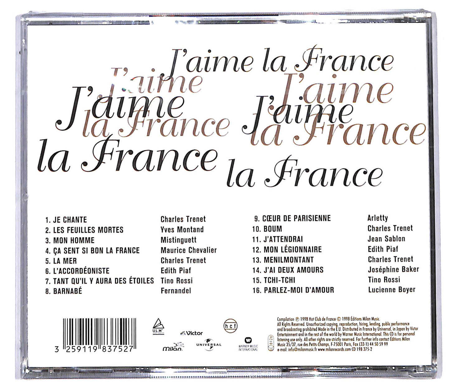 EBOND Various - J'aime La France CD CD097236