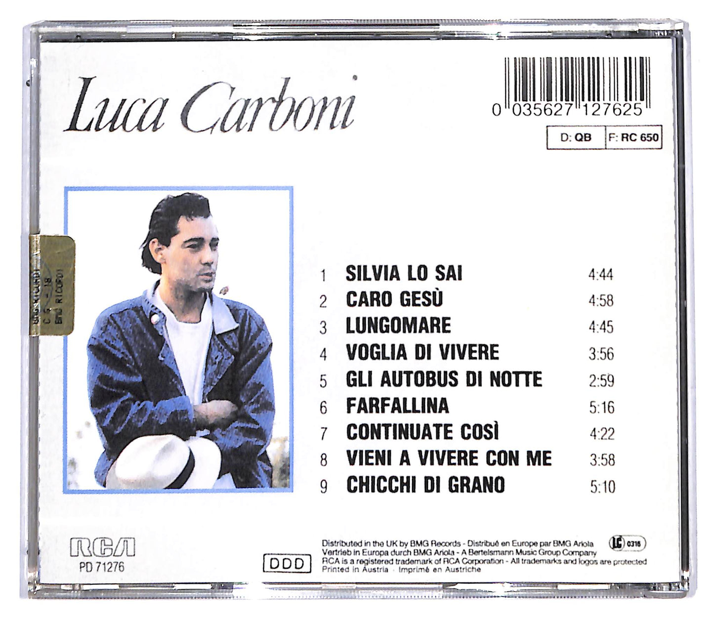 EBOND Luca Carboni - Luca Carboni CD CD097307