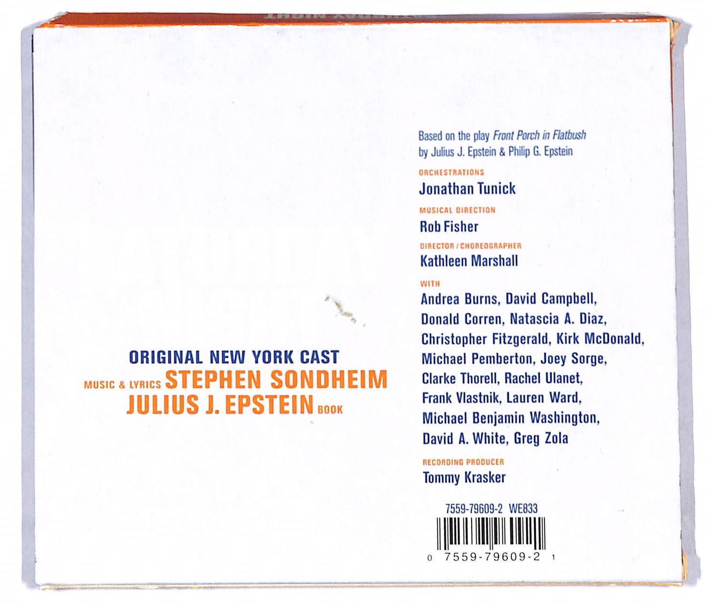 EBOND Stephen Sondheim - Saturday Night CD CD097316
