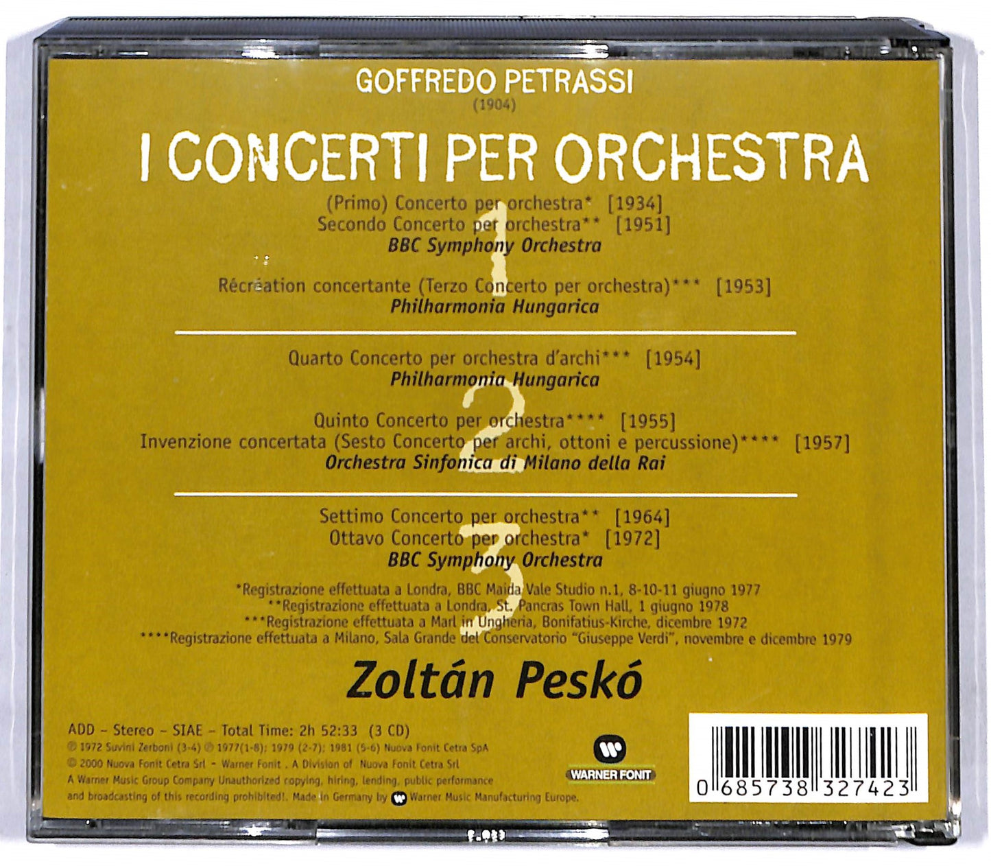 EBOND Otto Concerti Per Orchestra - Zoltan Pesko CD CD097412