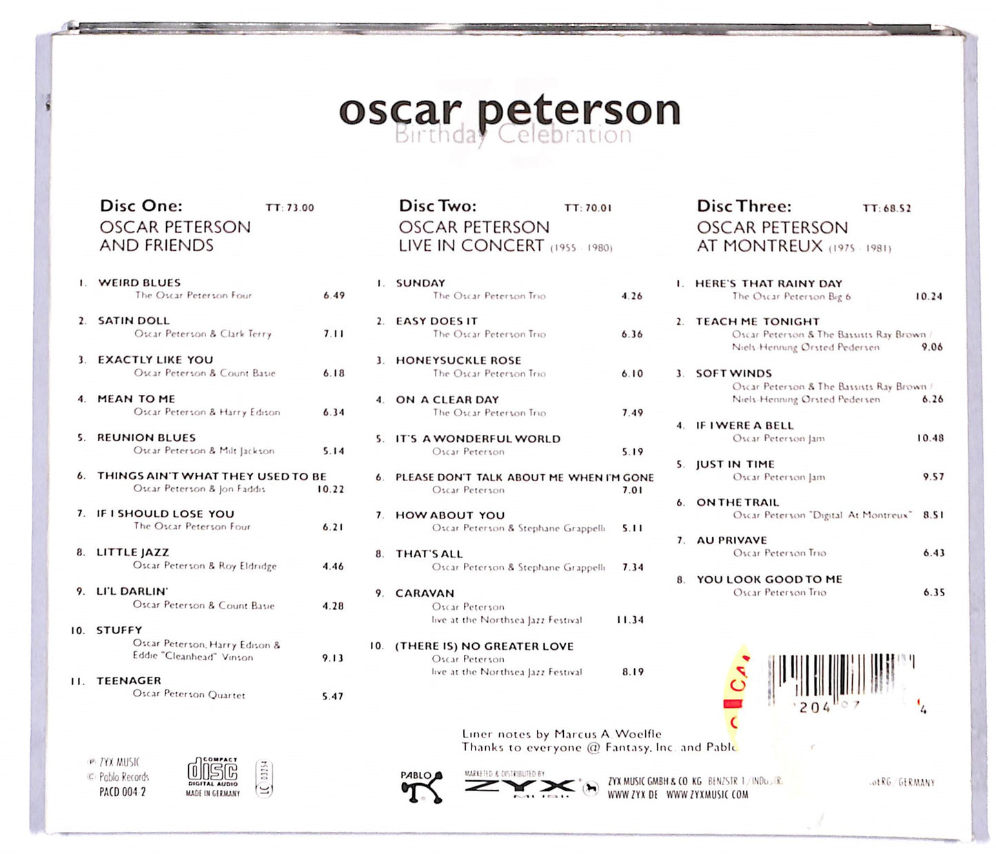 EBOND Oscar Peterson - 75th Birthday Celebration (Digipack) CD CD097421