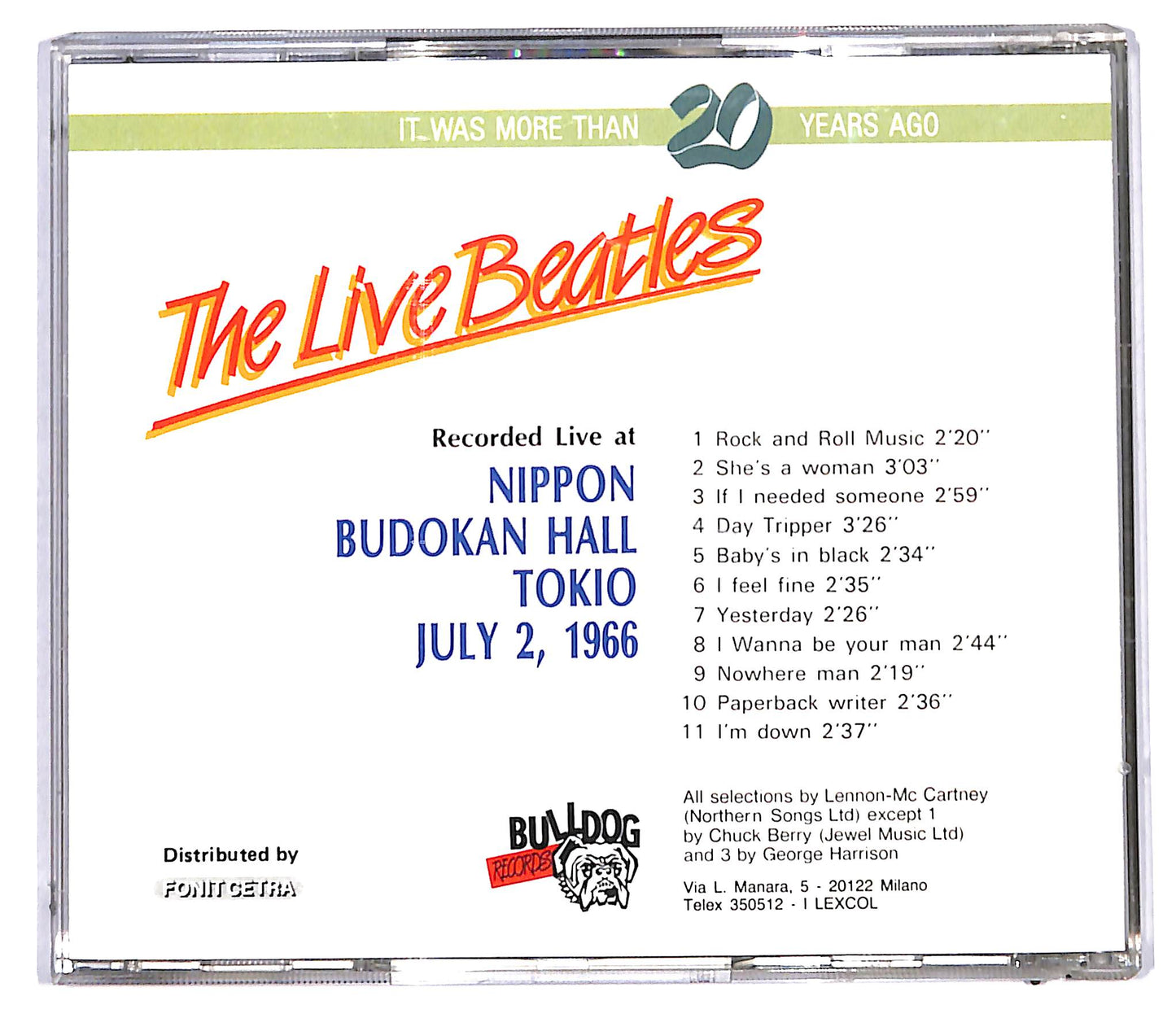 EBOND The Live Beatles - Nippon Budokan Hall Tokio July 2, 1966 CD CD097529