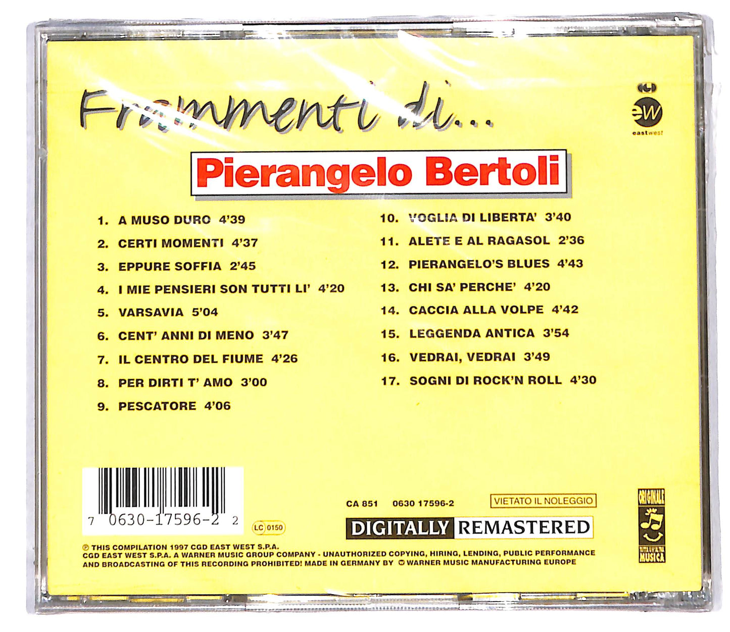 EBOND Pierangelo Bertoli - Frammenti di... Pierangelo Bertoli CD CD097564