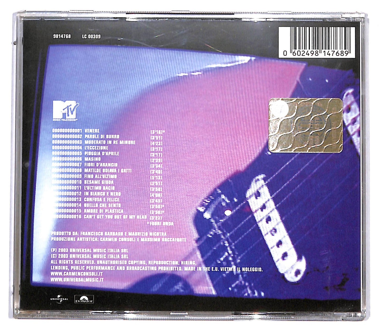 EBOND Un Sorso In Piu' - Dal Vivo A Mtv Supersonic CD CD097604