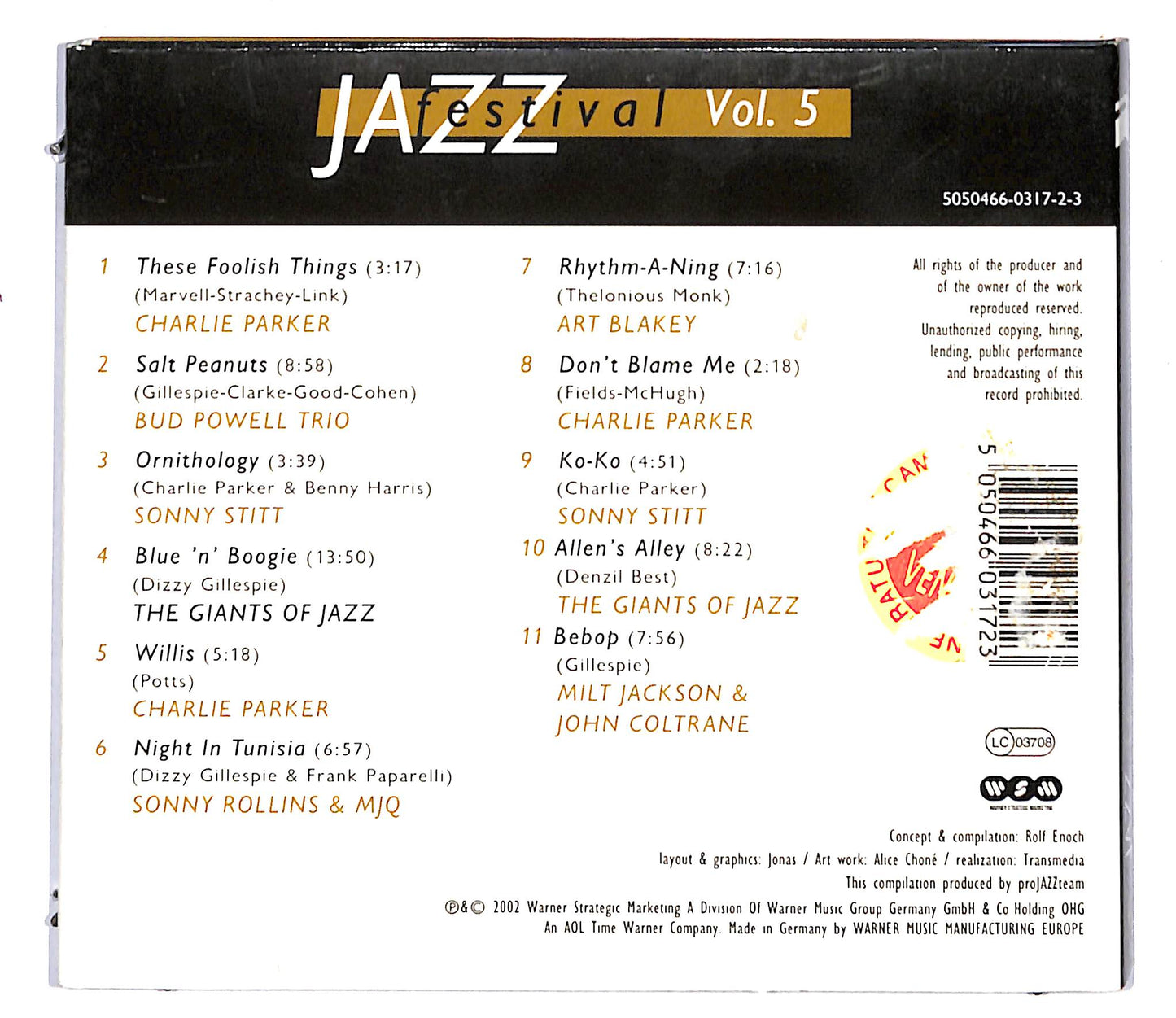 EBOND Jazz festival 5 - be bop and hard DIGIPACK CD CD097850