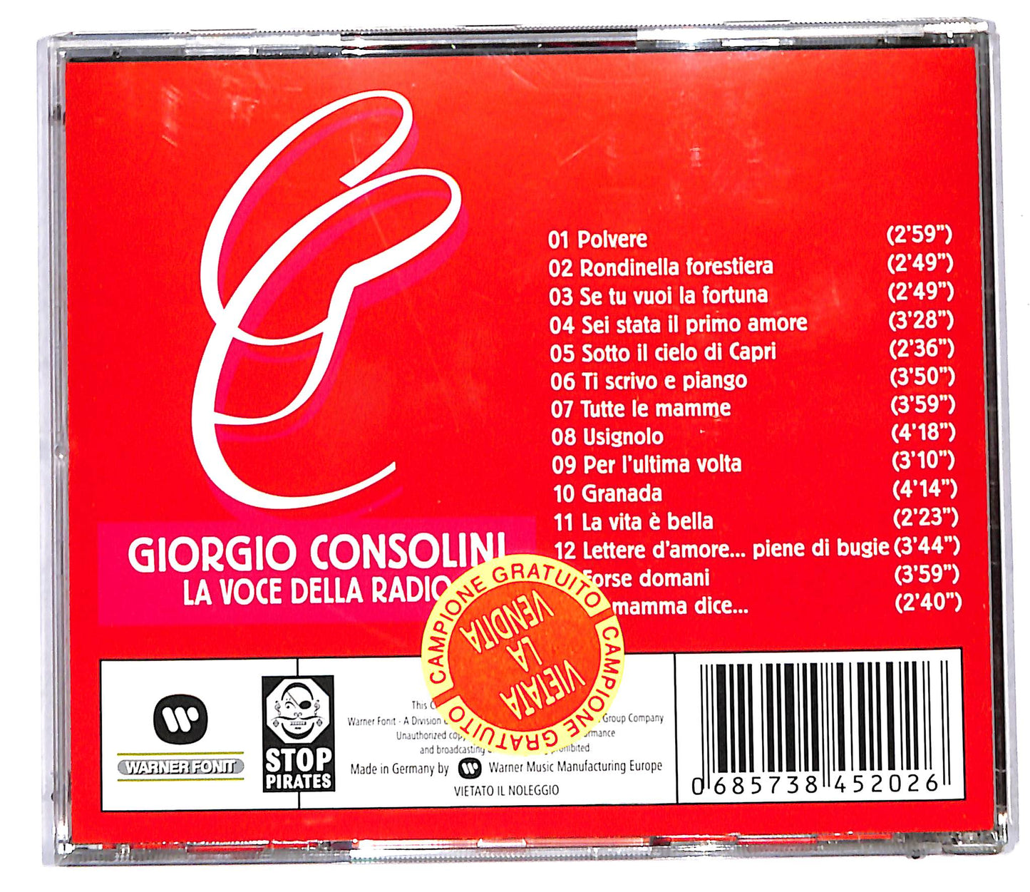 EBOND Giorgio Consolini - La voce della radio CD CD097949