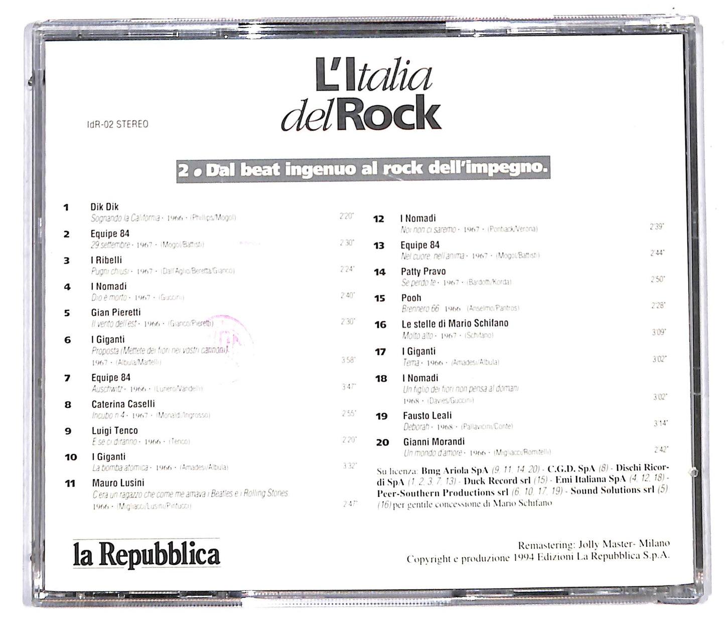 EBOND Various - Dal Beat Ingenuo Al Rock Dell'impegno EDITORIALE CD CD098011