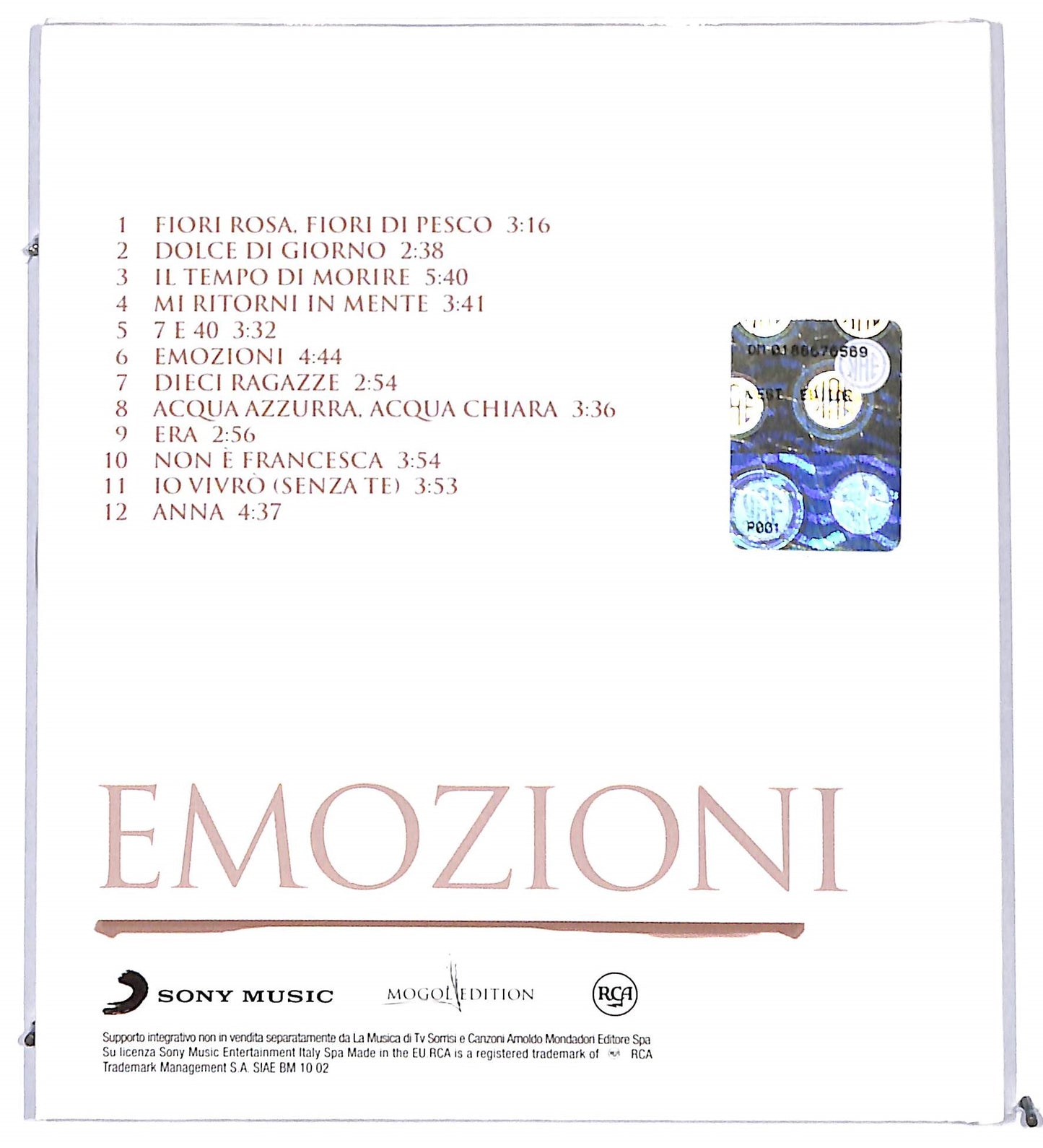 EBOND Lucio Battisti - Emozioni DIGIBOOK CD CD098030