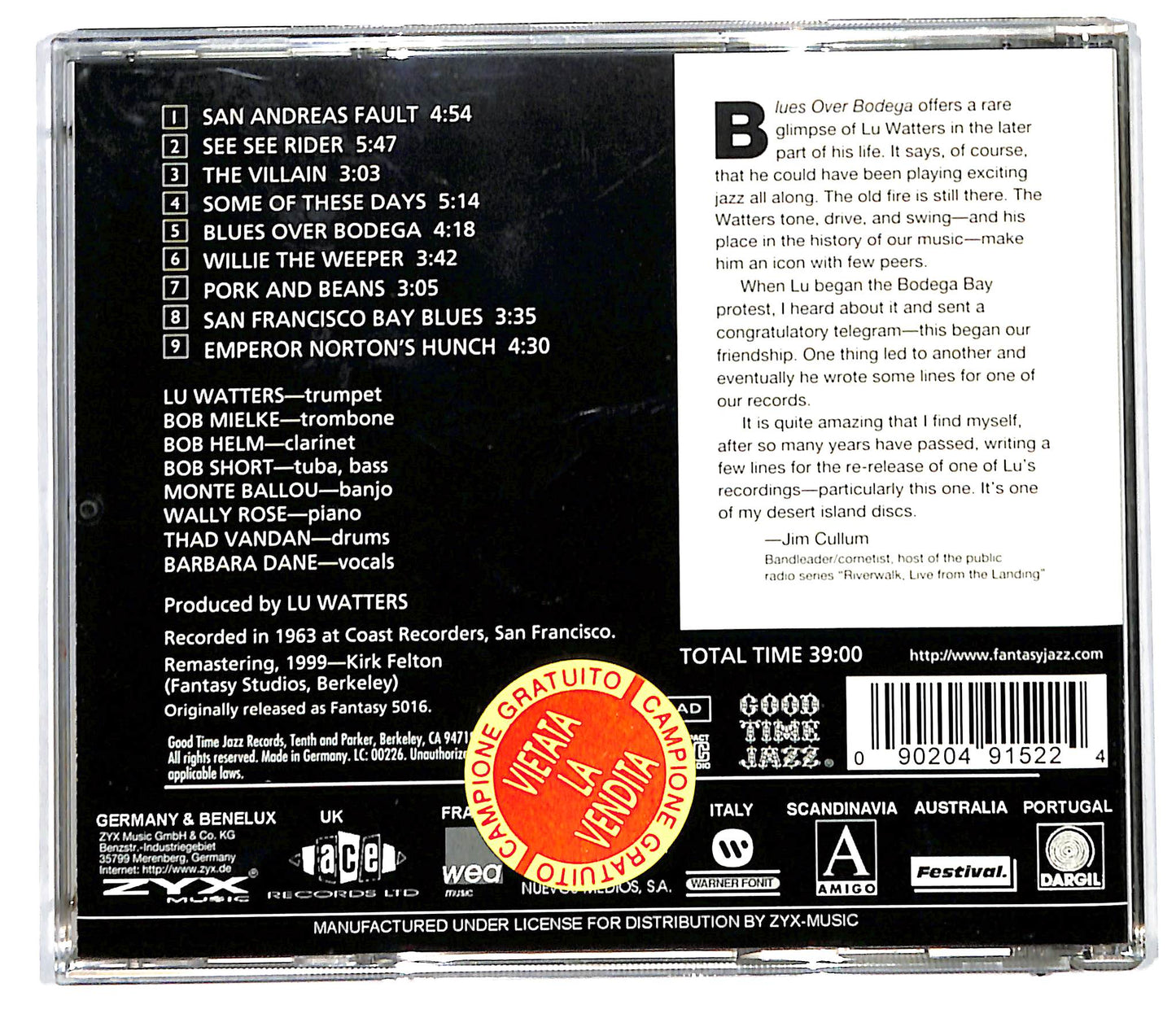 EBOND Lu Watters Jazz Band - Blues Over Bodega CD CD098036