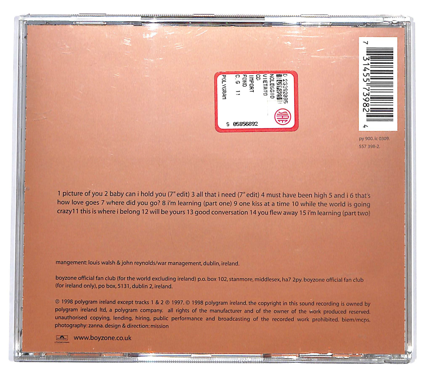 EBOND Boyzone - Where We Belong CD CD098108