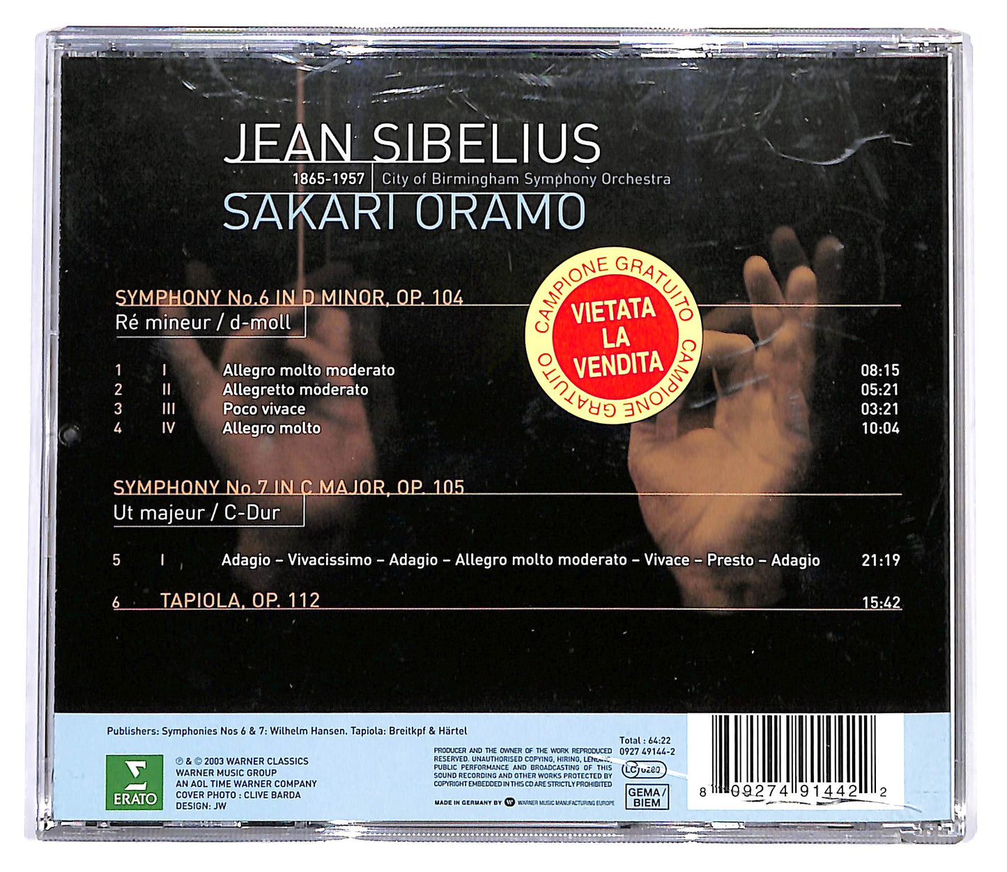 EBOND Sibelius - Symphonies Nos. 6 & 7 Tapiola CD CD098240