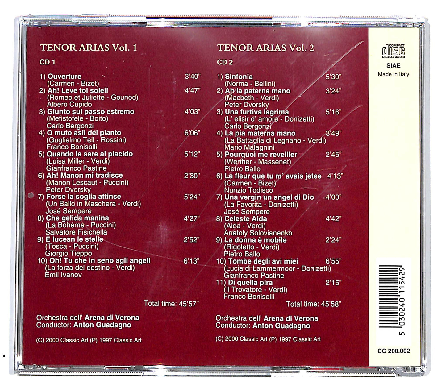 EBOND Tenor Arias Vol 1 e Vol 2 CD CD098402
