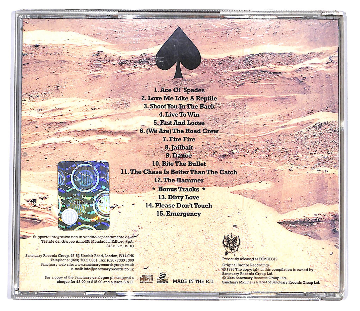 EBOND Motorhead - Ace Of Spades EDITORIALE CD CD098460