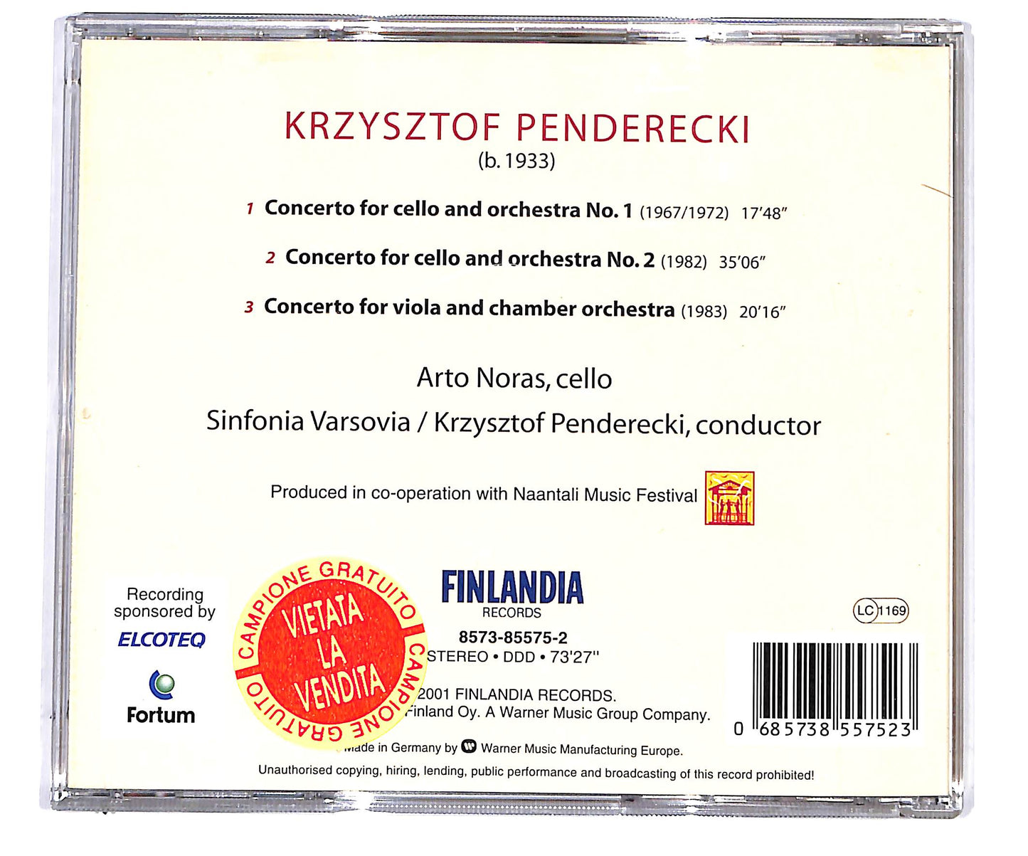 EBOND Penderecki - Complete Cello Concertos CD CD098516